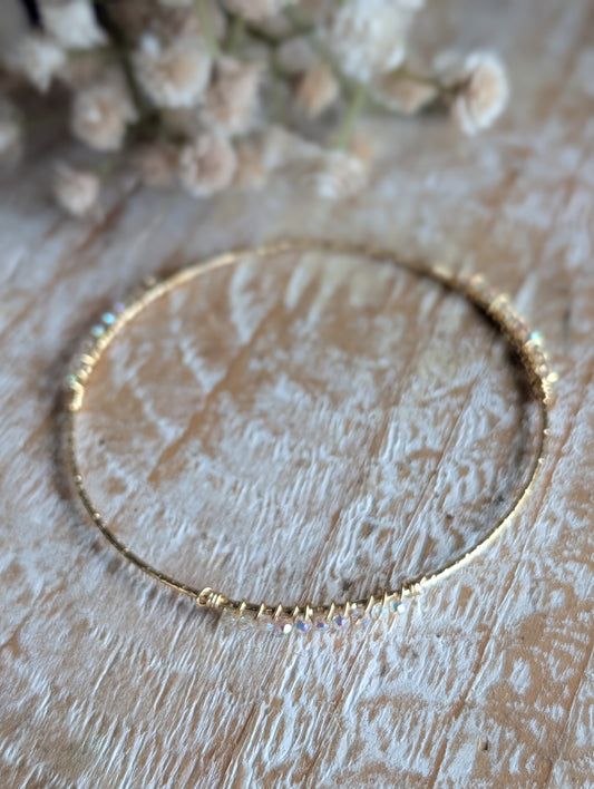 Crystal Wire Wrapped Bangle