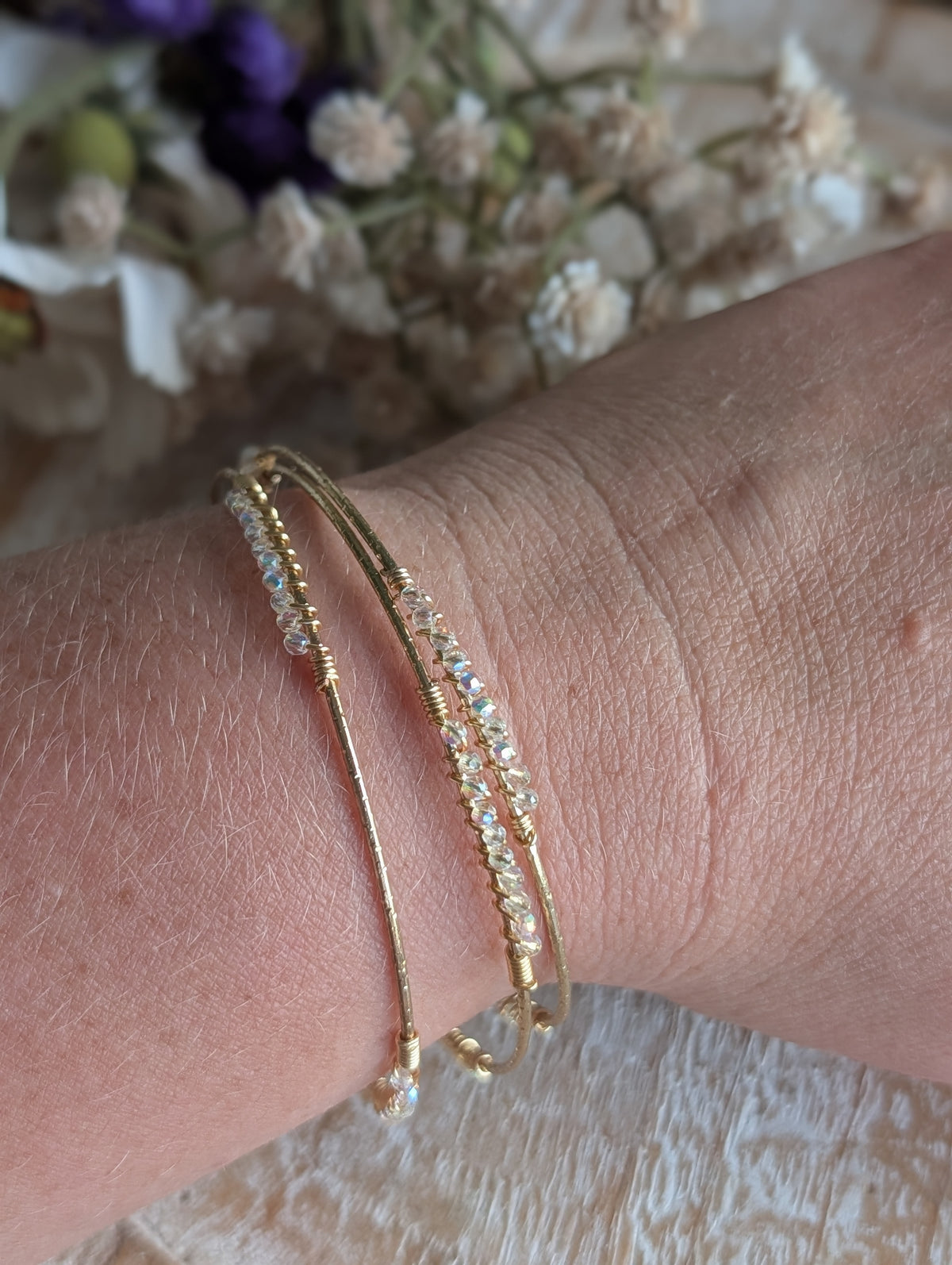 Crystal Wire Wrapped Bangle