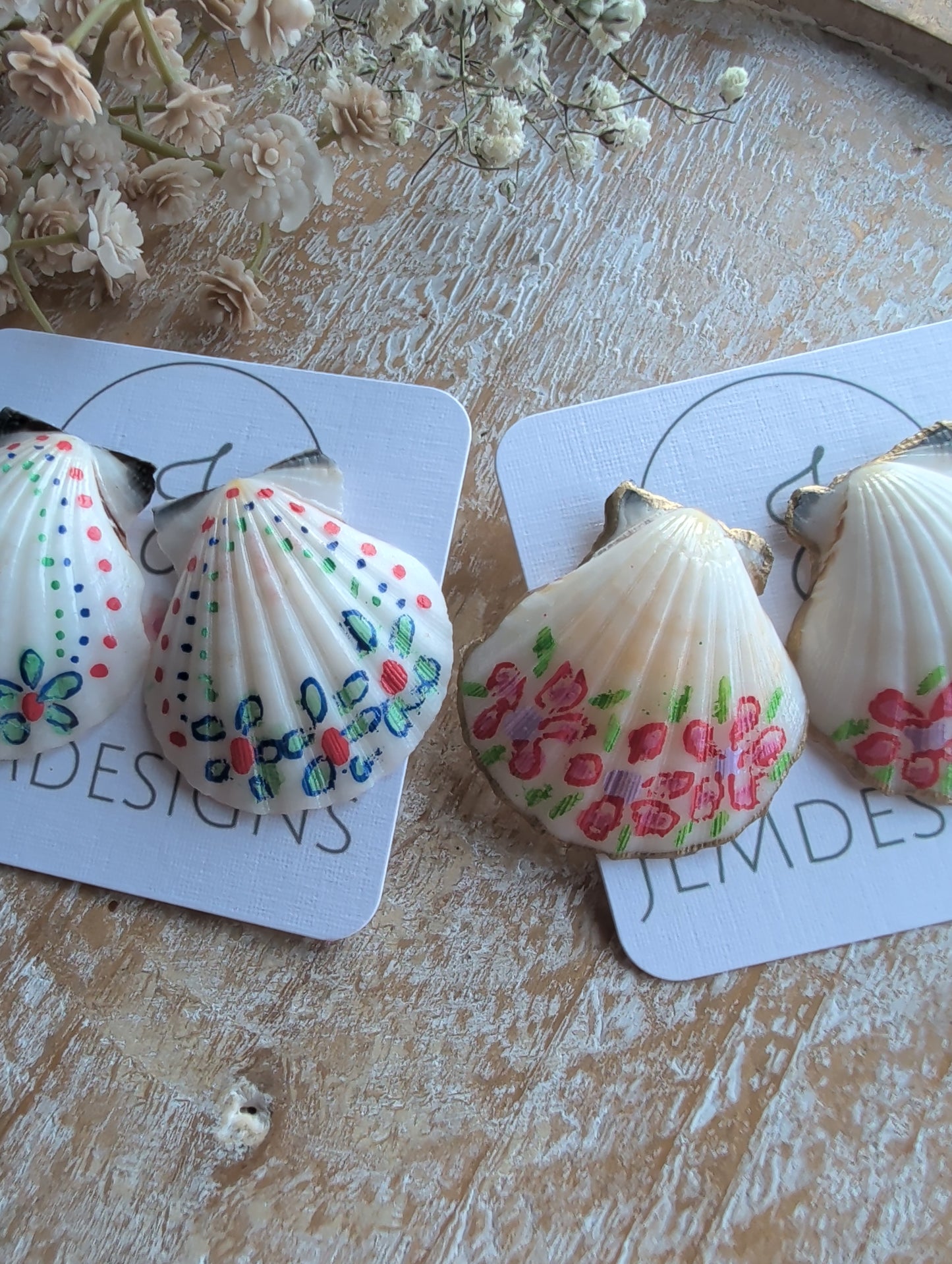 Flower Seashell Earrings