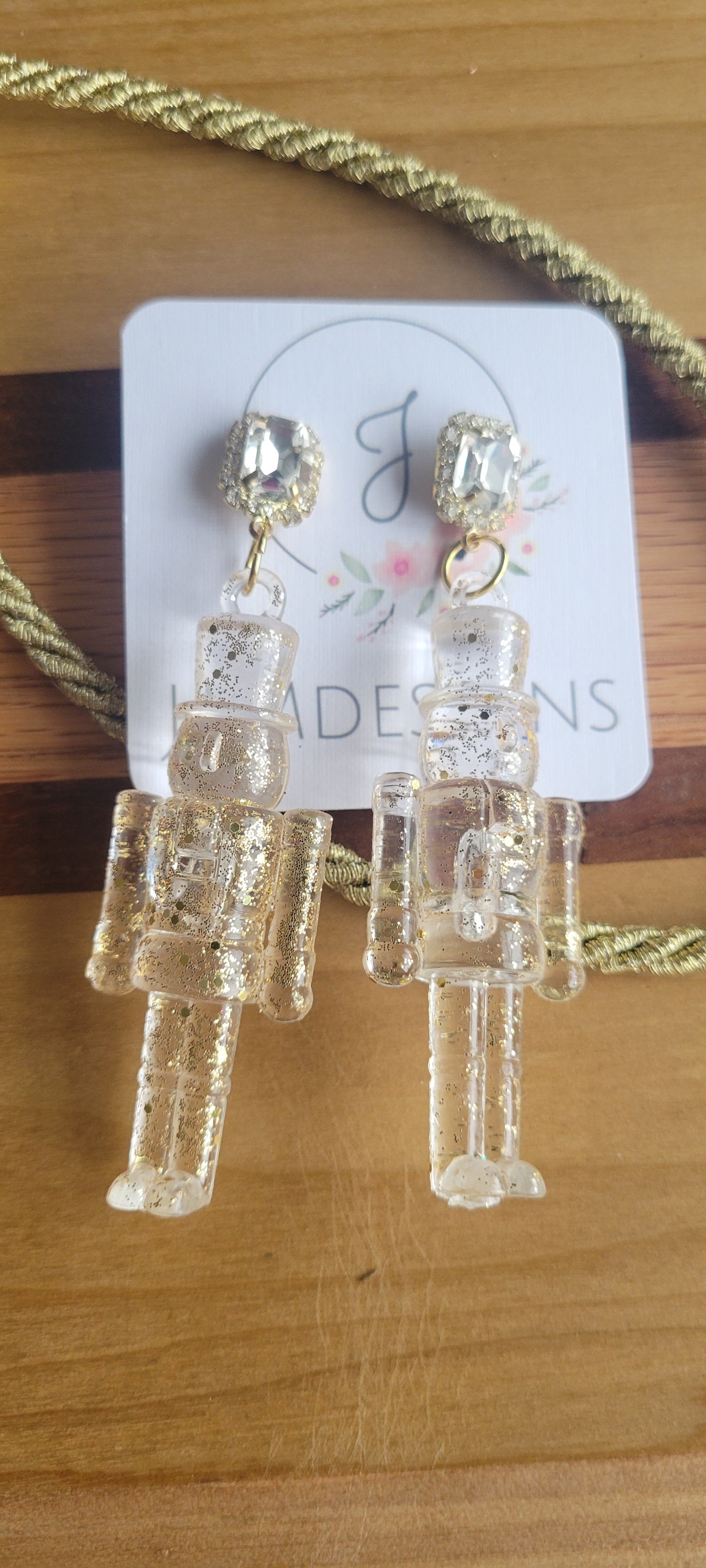 Gold Icy Nutcracker Necklace and Earrings