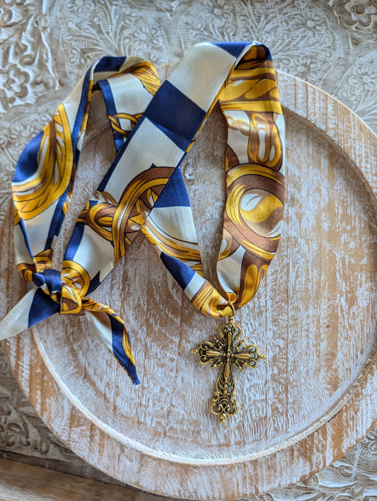 Cross Scarf Necklace