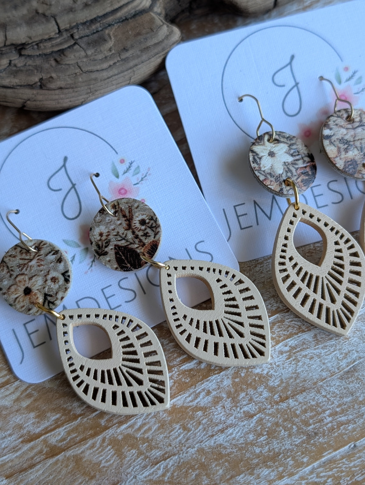 Cork and Wood Earrings
