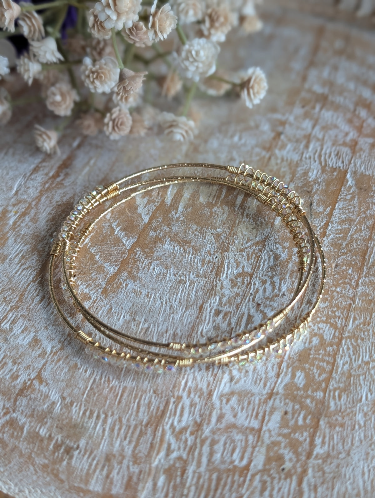 Crystal Wire Wrapped Bangle