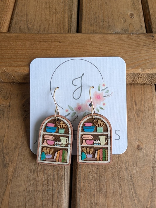 Bakers Shelf Wood Earrings