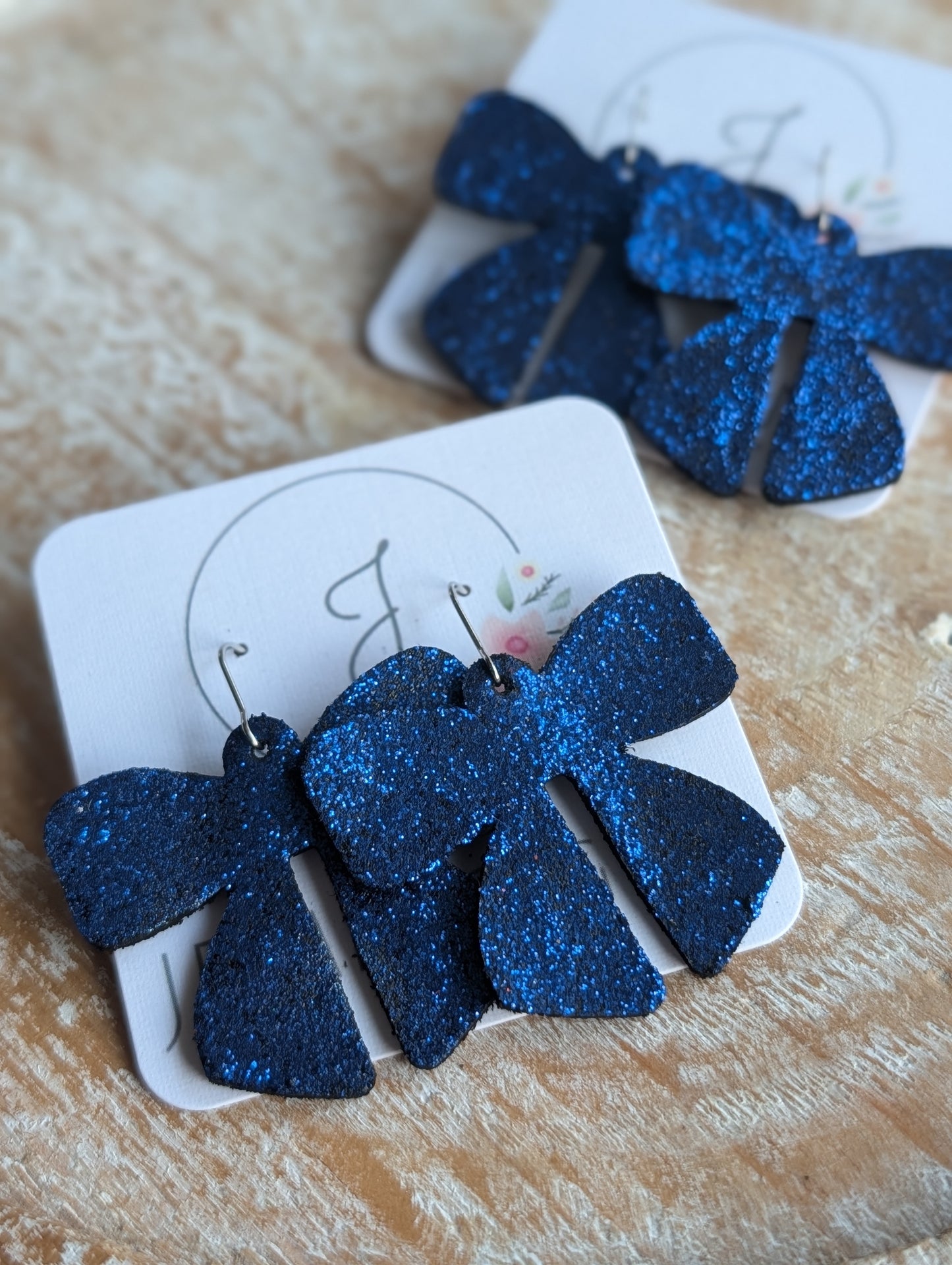 Royal Blue Bow Earrings