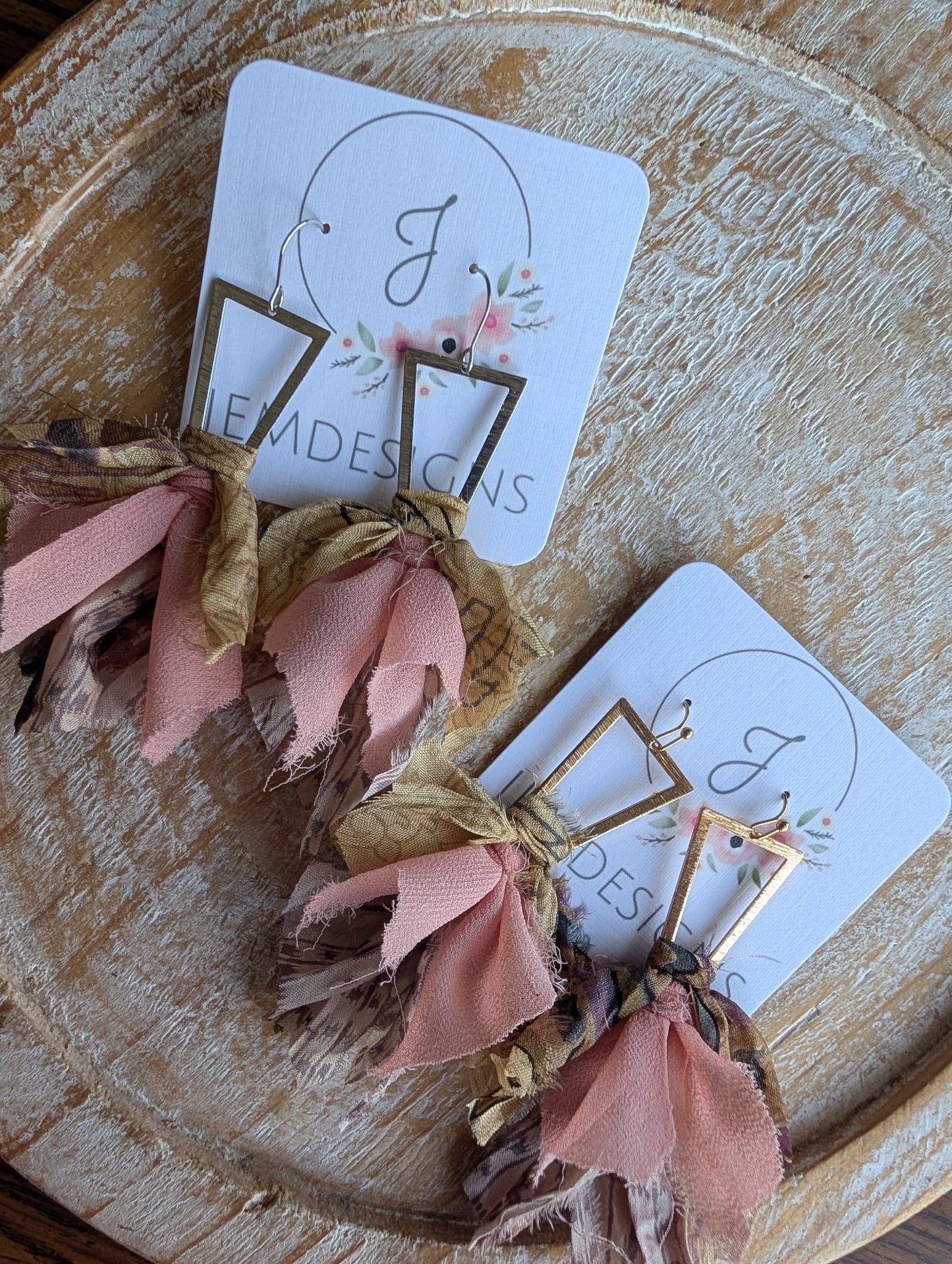 Wildflower Fringe Earrings in Muted Rose