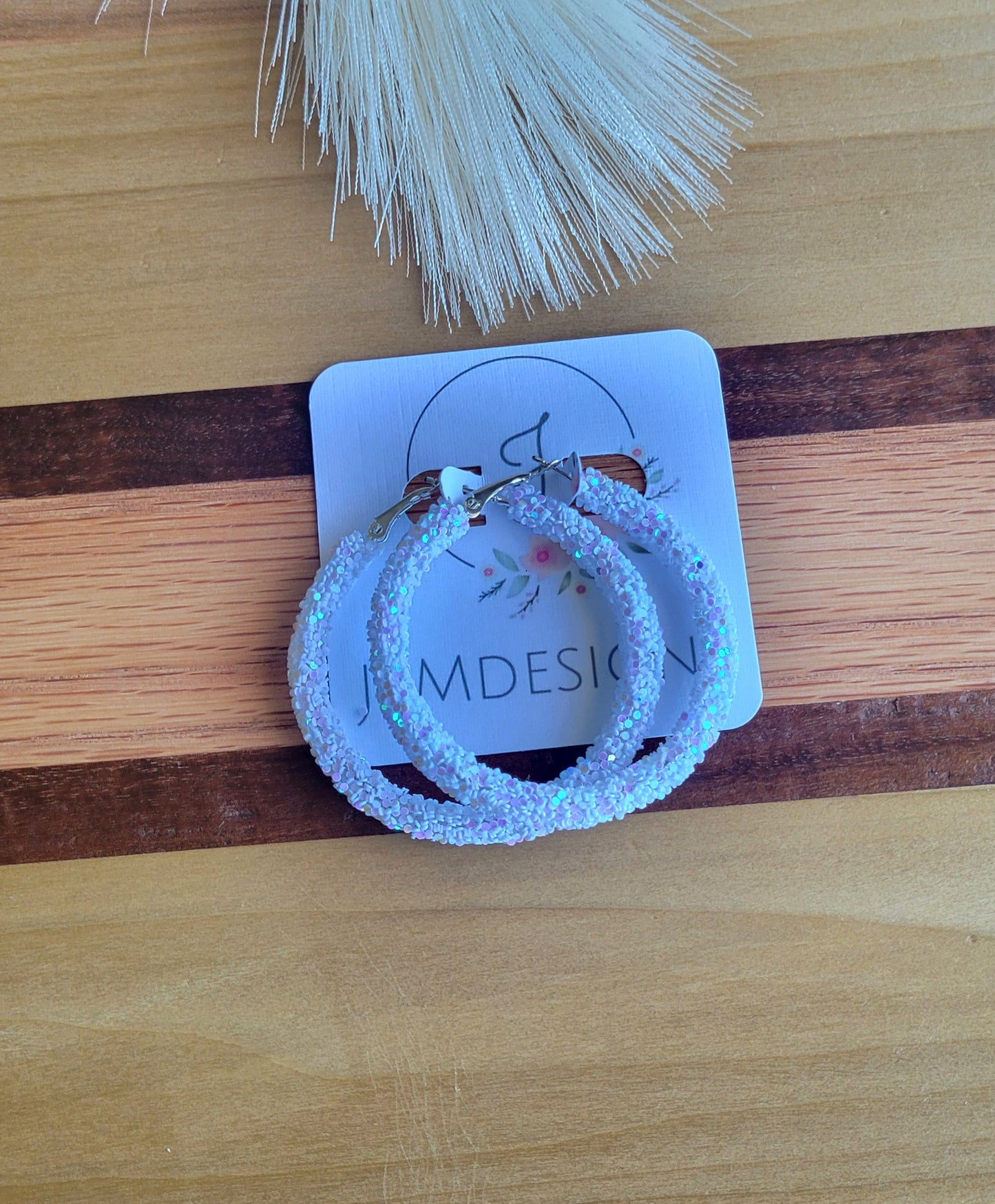 Frosted Sparkle Glitter Hoops