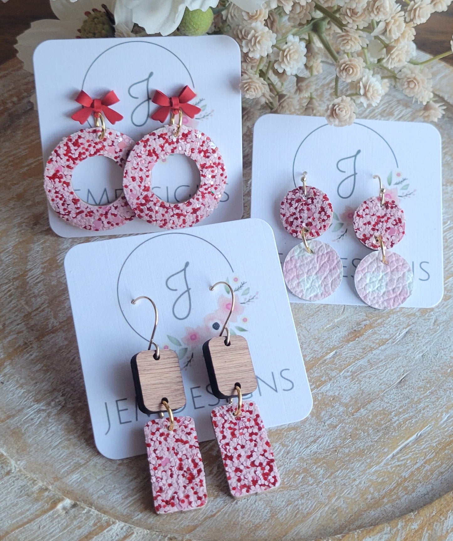 Sweetheart Glitter Earrings