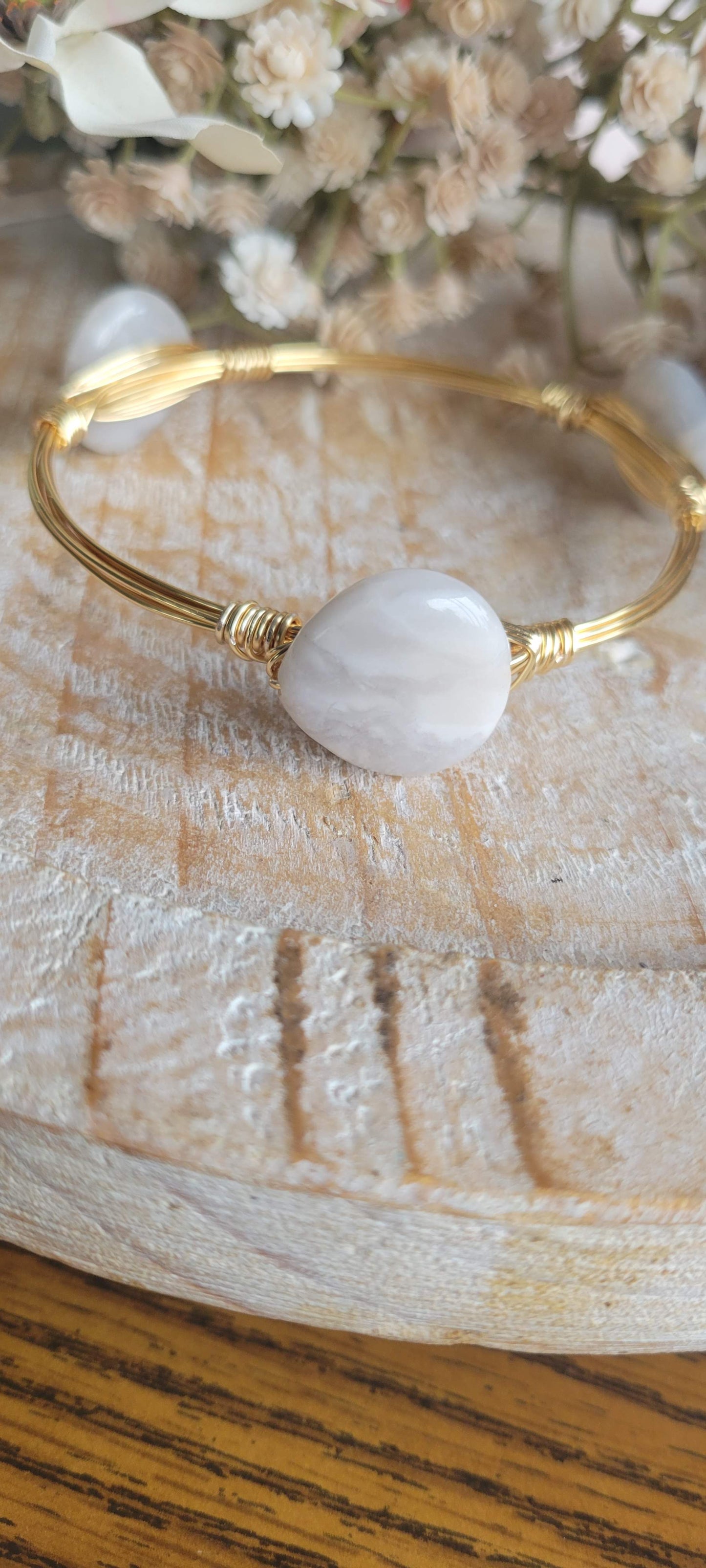 White Stone Bangle