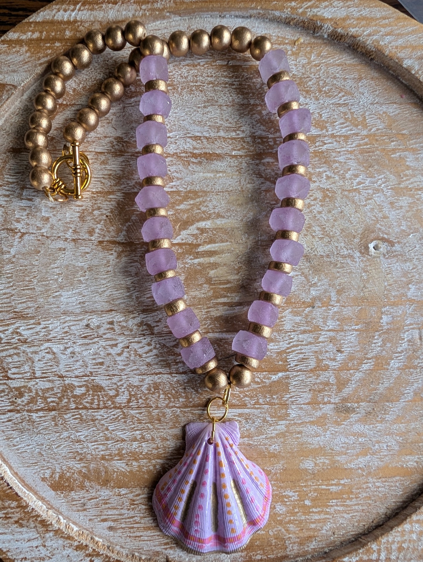 Purple Seashell Necklace