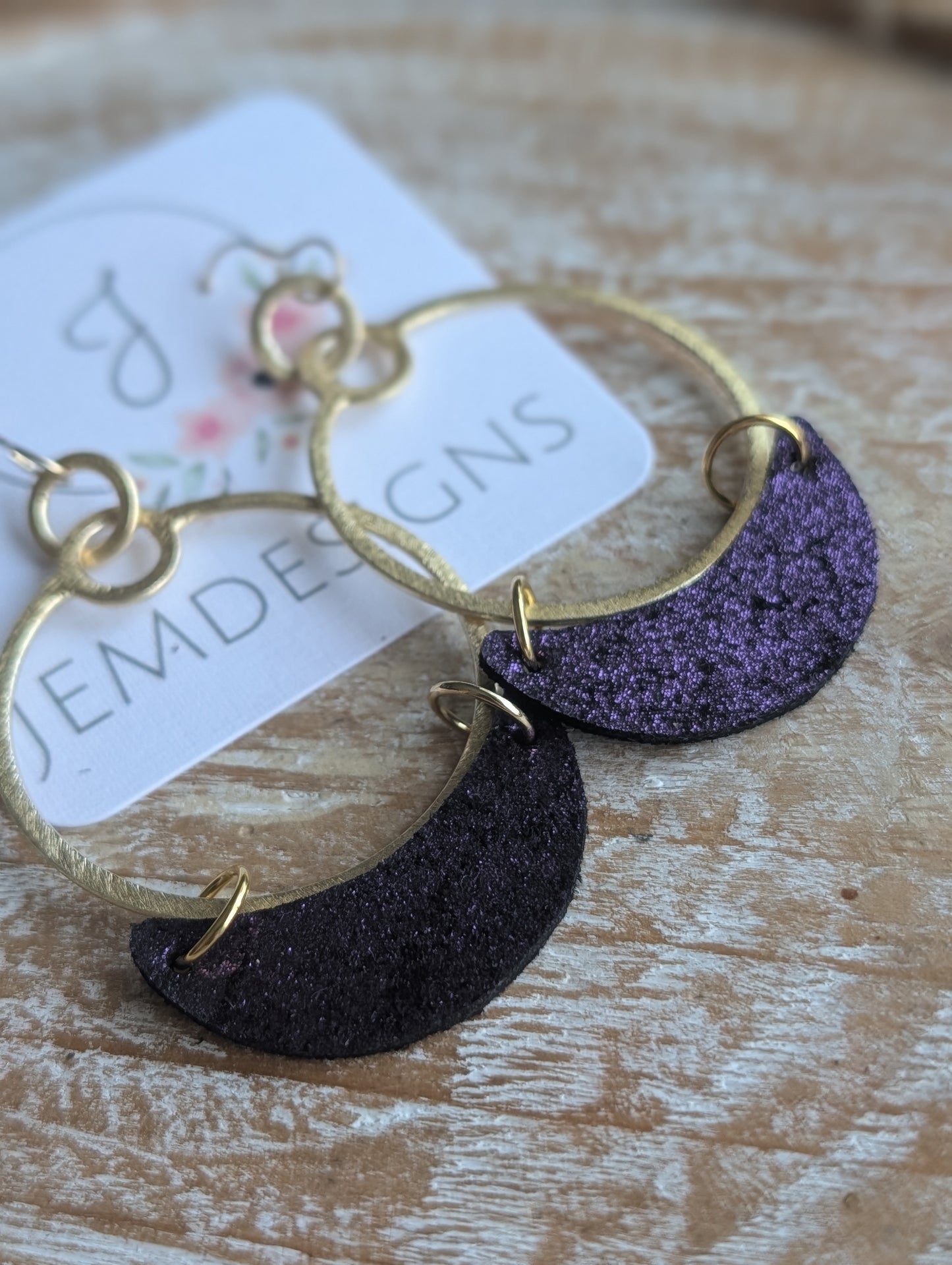 Purple Shimmer Hoop Earrings