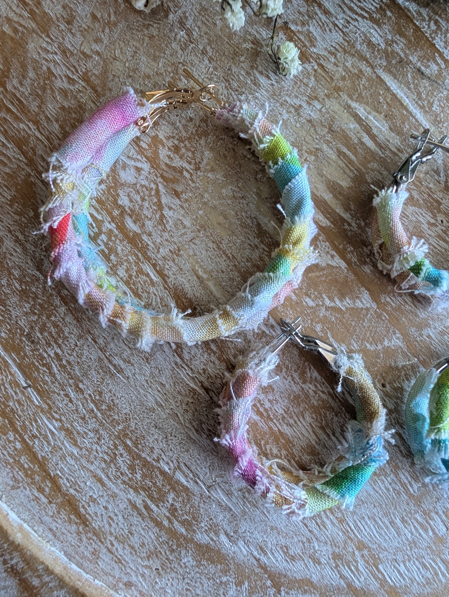 Rainbow sherbet Hoop Earrings