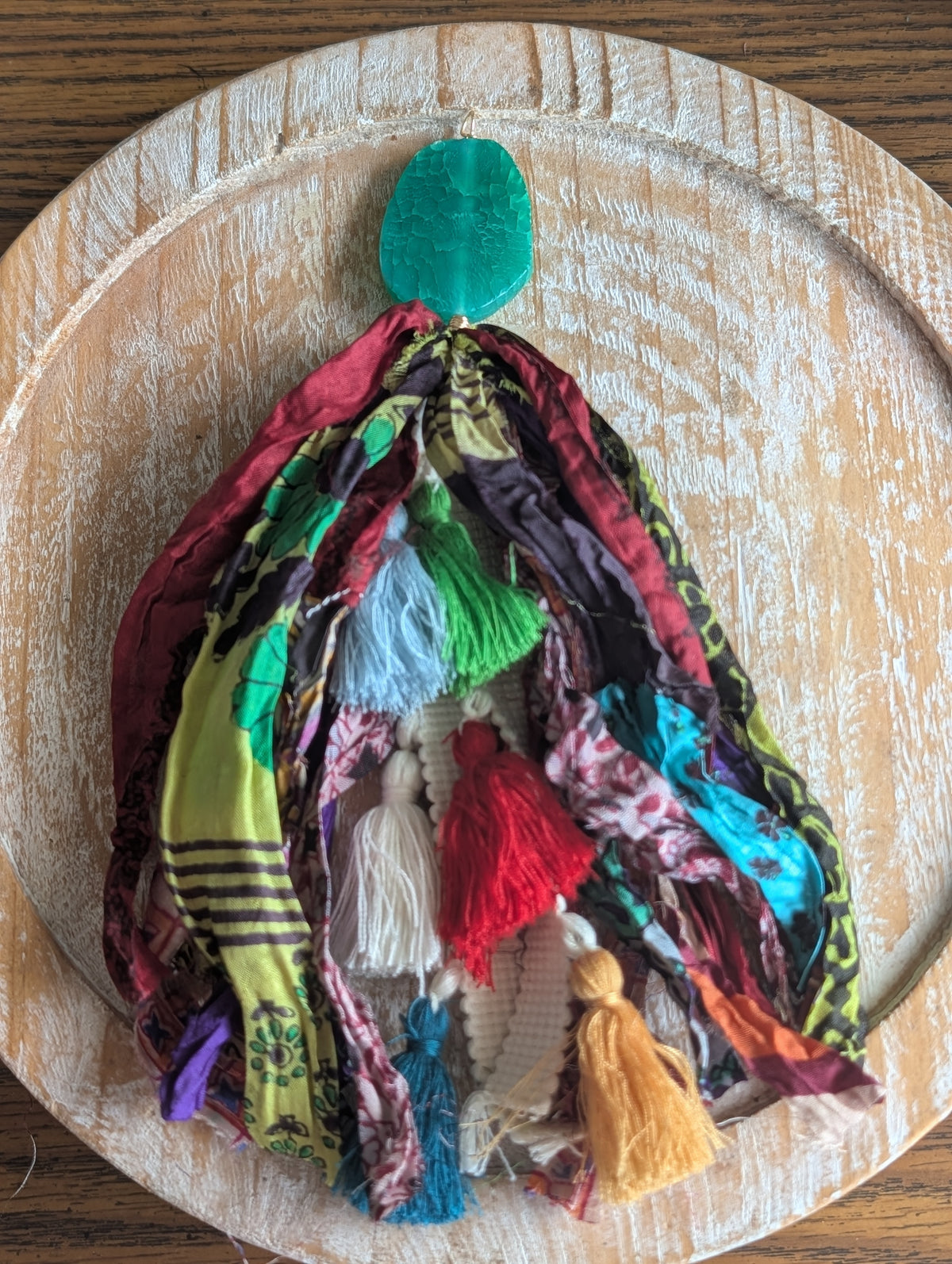 Handcrafted Boho Ribbon & Tassel Bag Charm