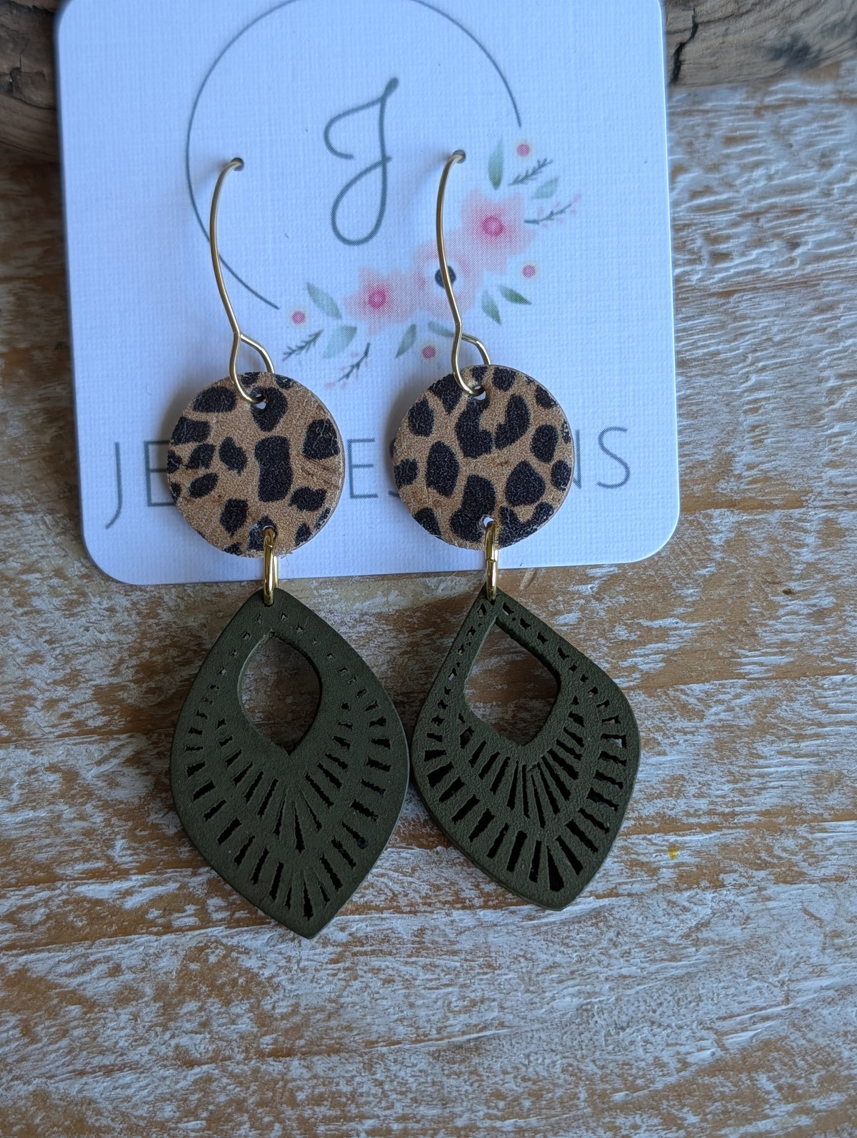 Cork and Wood Earrings