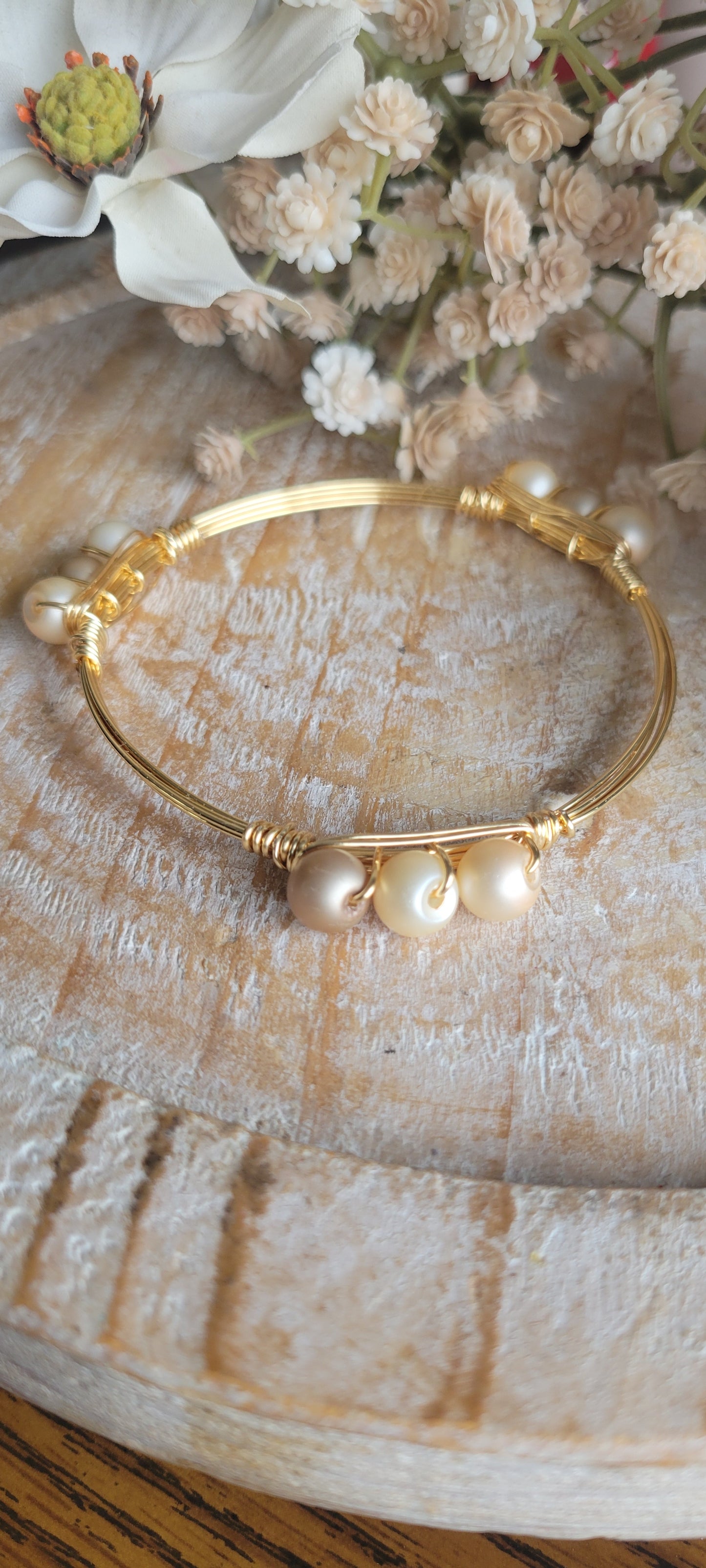 Satin Pearl Bangle