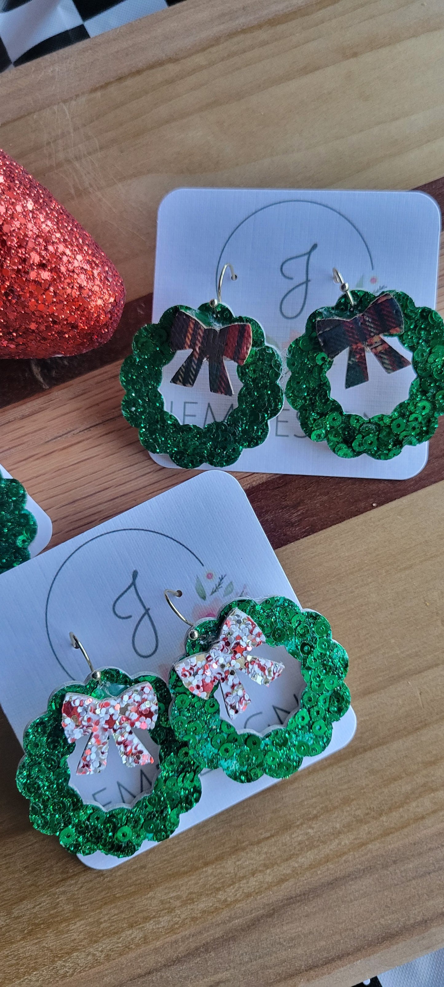 Christmas Wreath Earrings