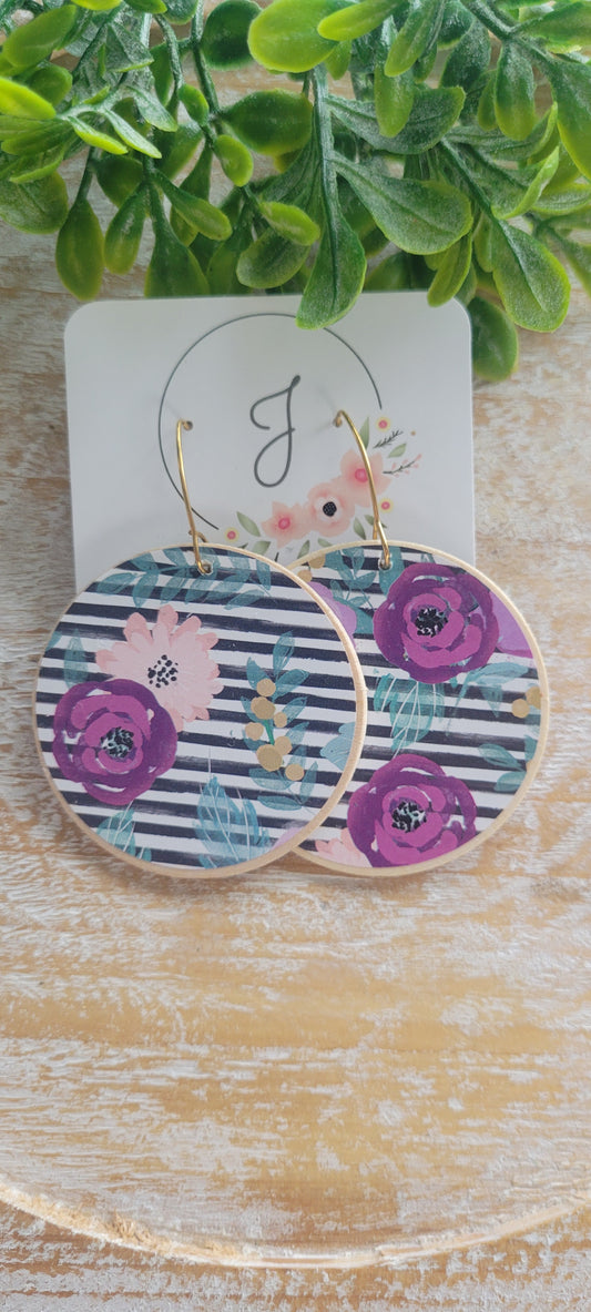 Purple Floral Earrings