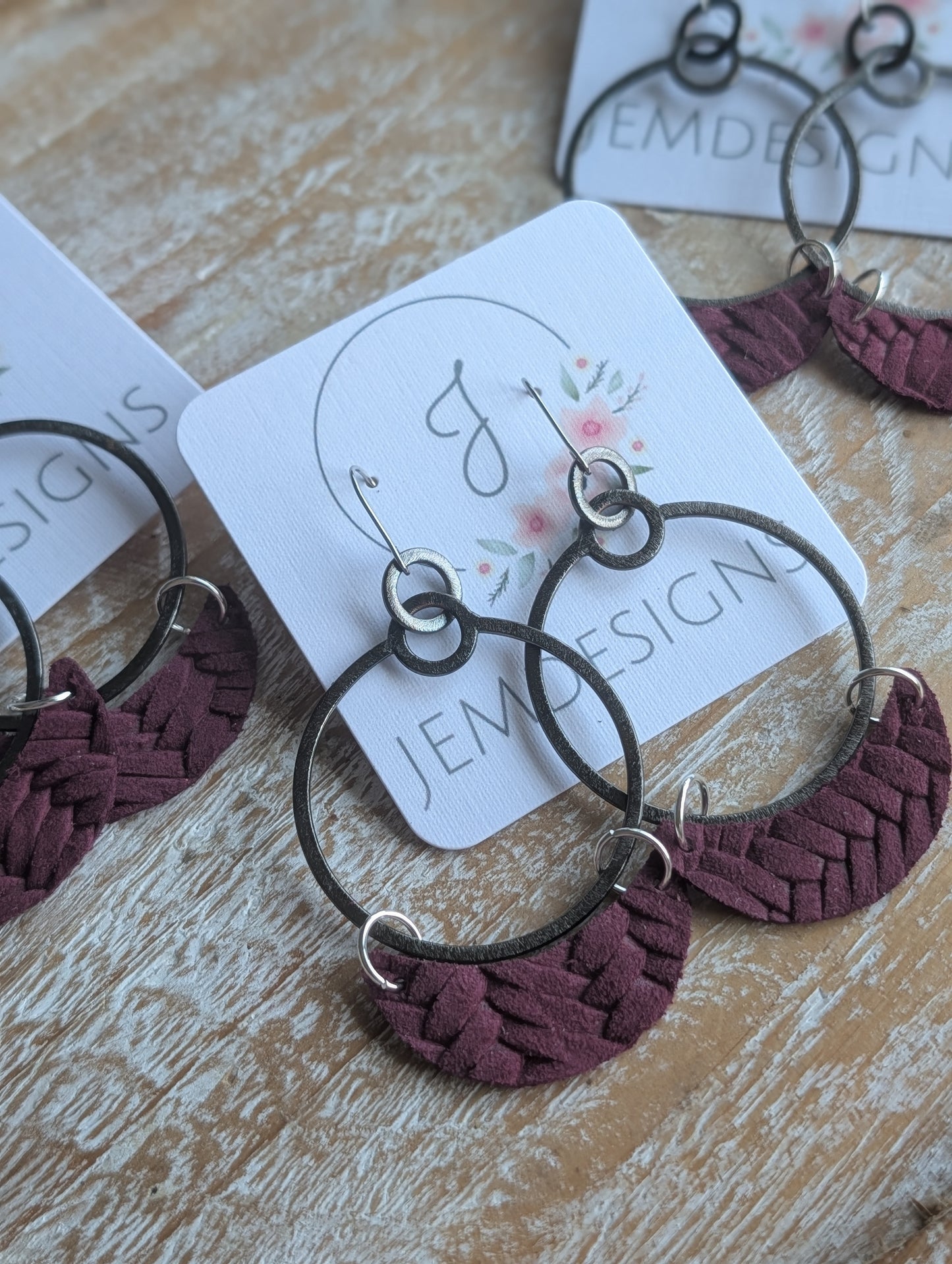 Burgundy and Black Hoop y