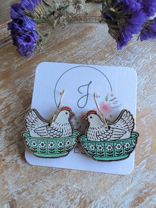 Hen on a Nest Earrings