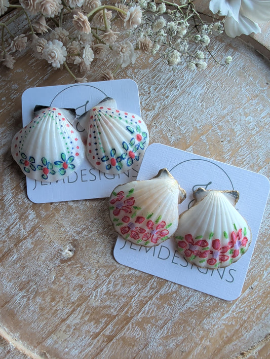 Flower Seashell Earrings