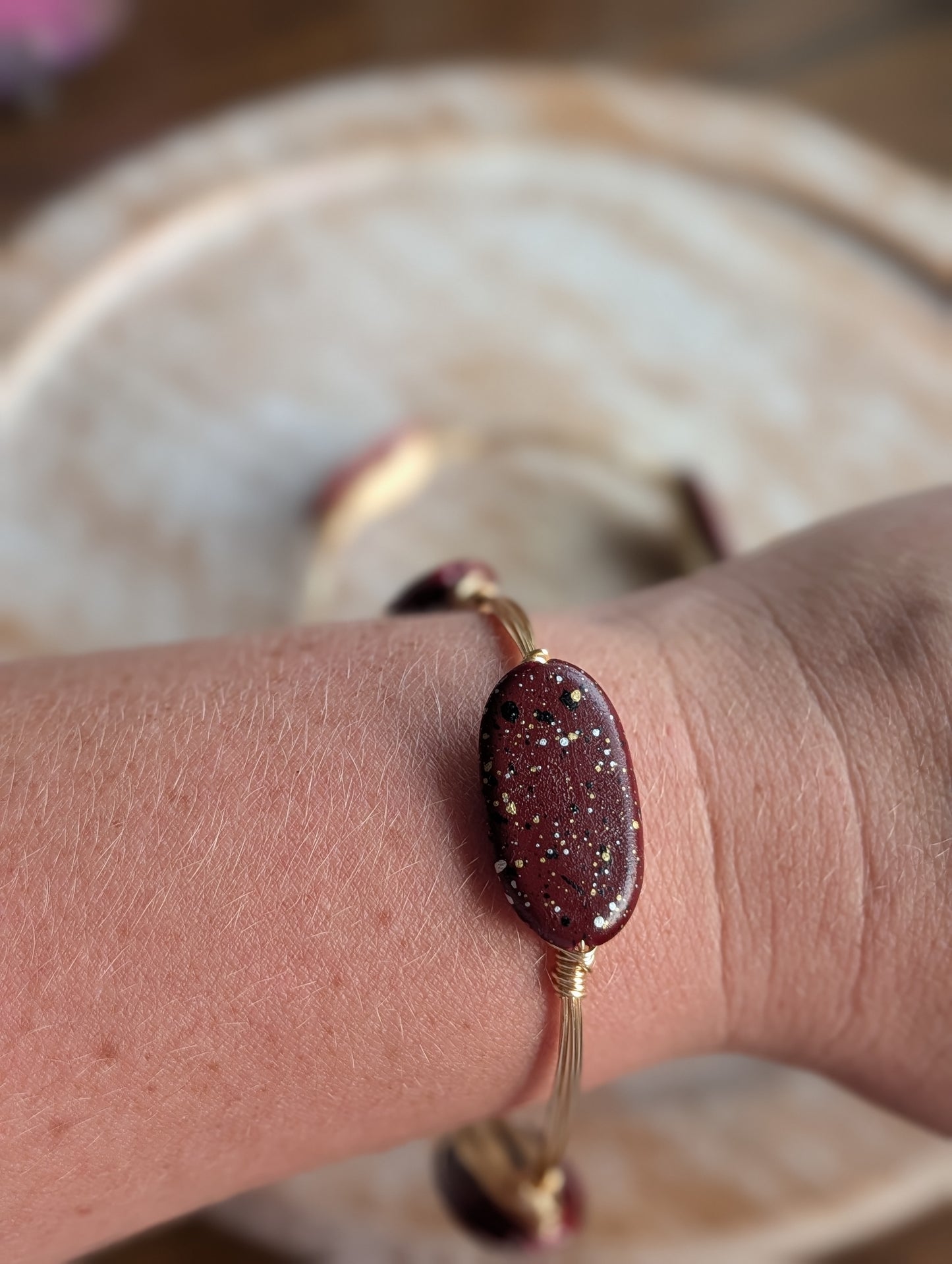 Burgundy Bangle Bracelet
