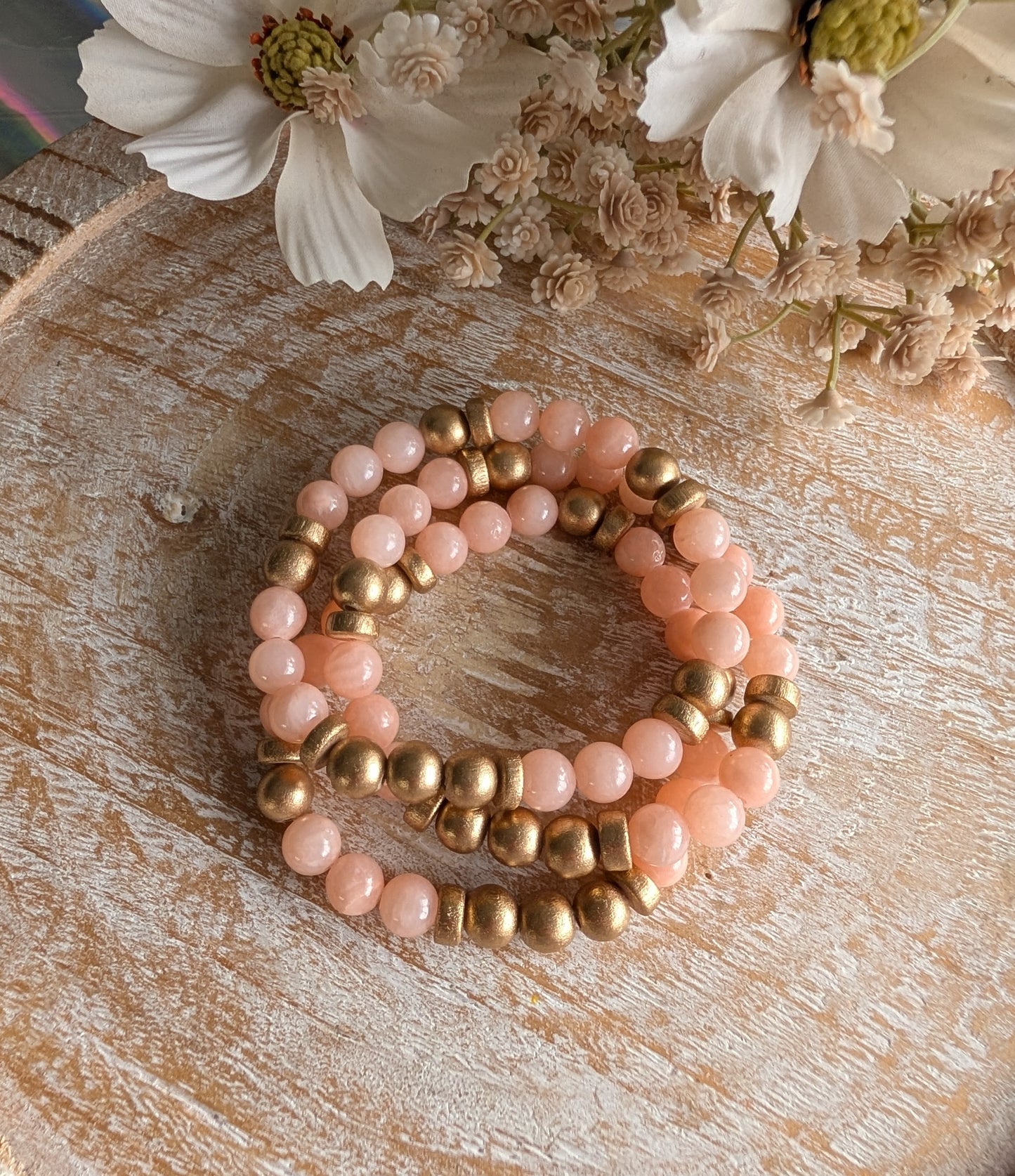Peach Stone Bracelet