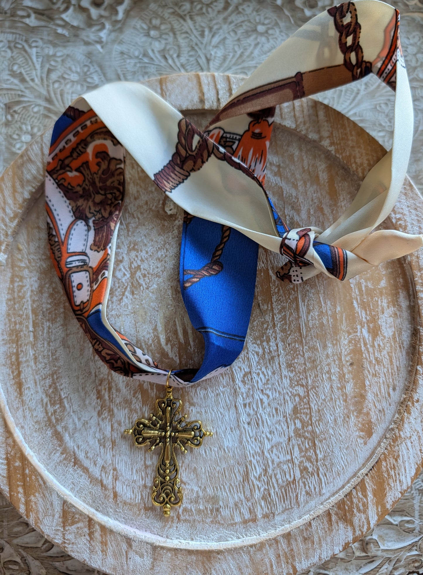 Cross Scarf Necklace