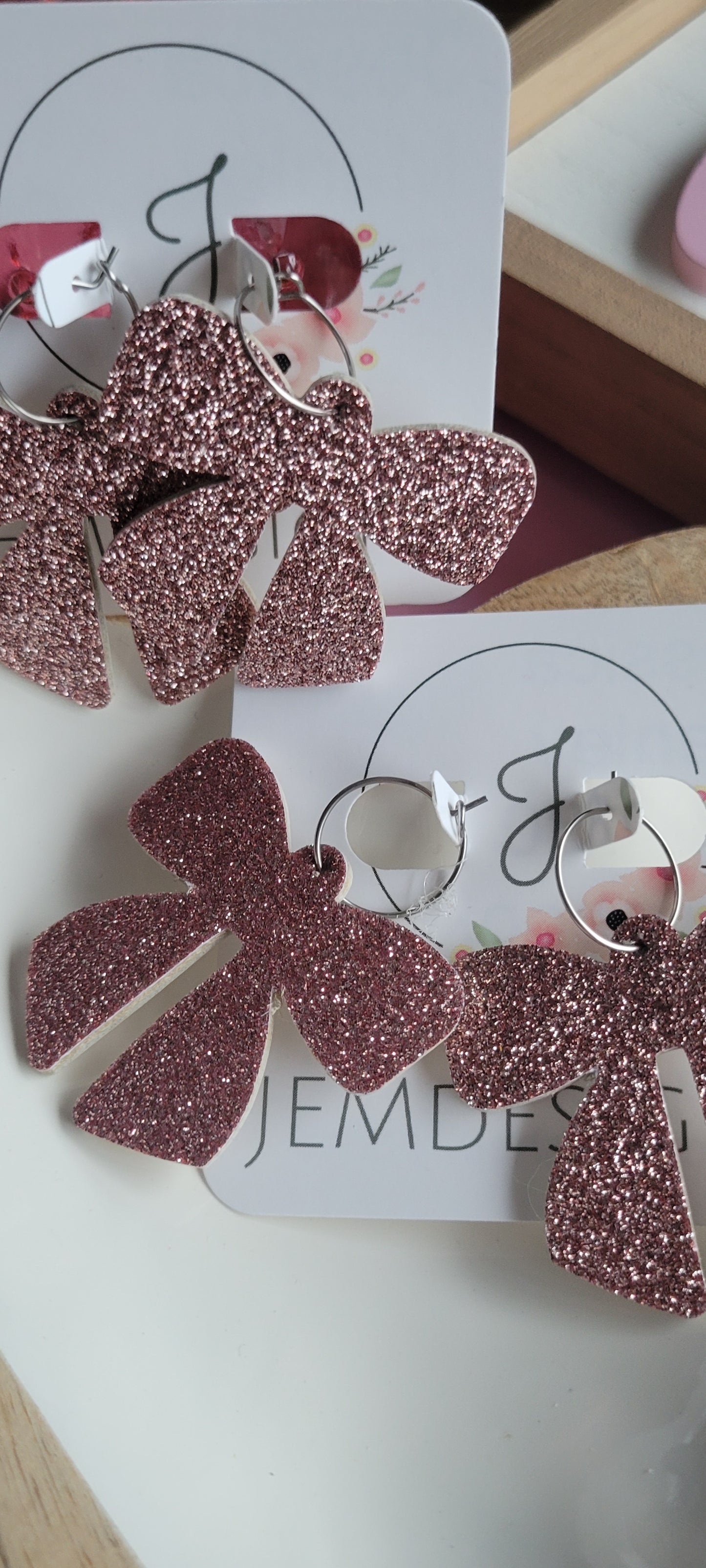 Big Pink Bow Earrings
