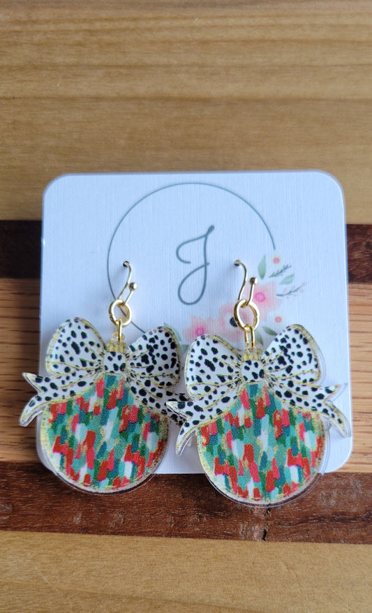 Christmas Painted Ornament Earrings