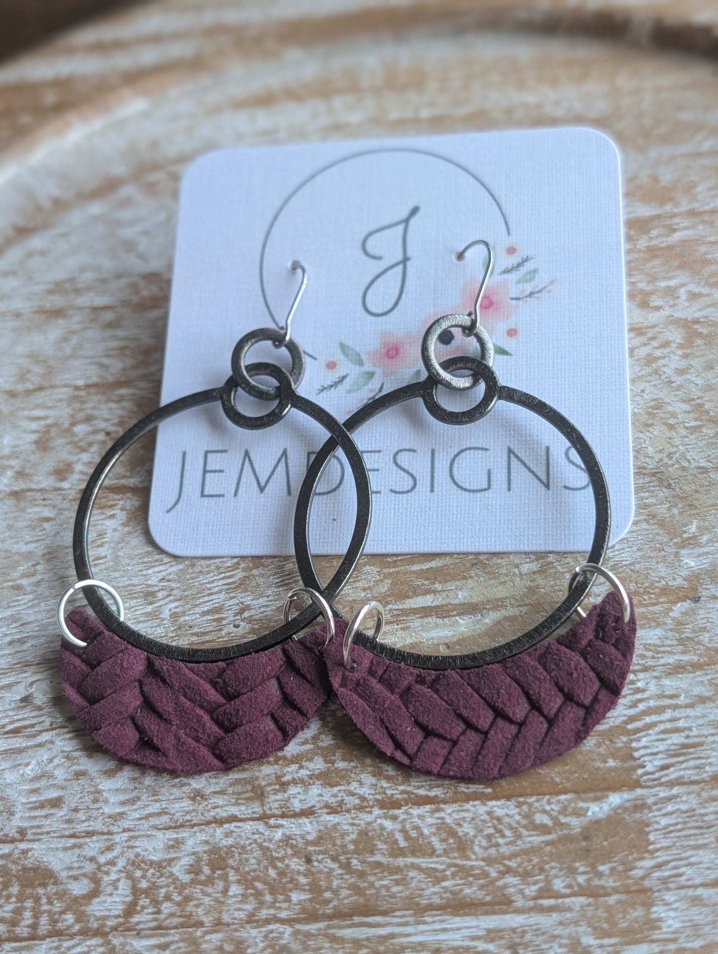 Burgundy and Black Hoop y
