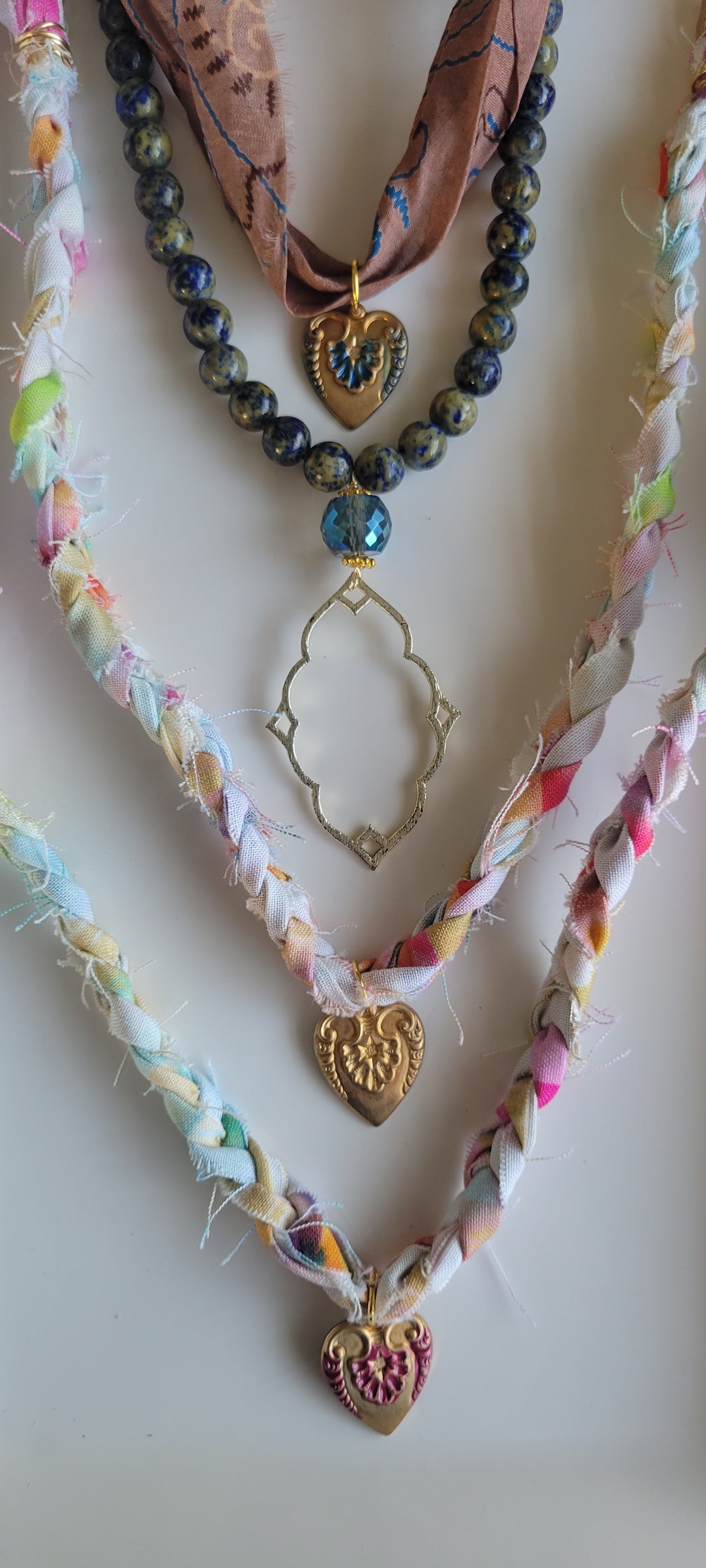 Blue Layered Charm Necklace