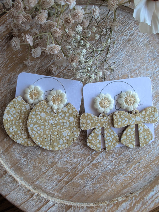 Muted Yellow Daisy Earrings