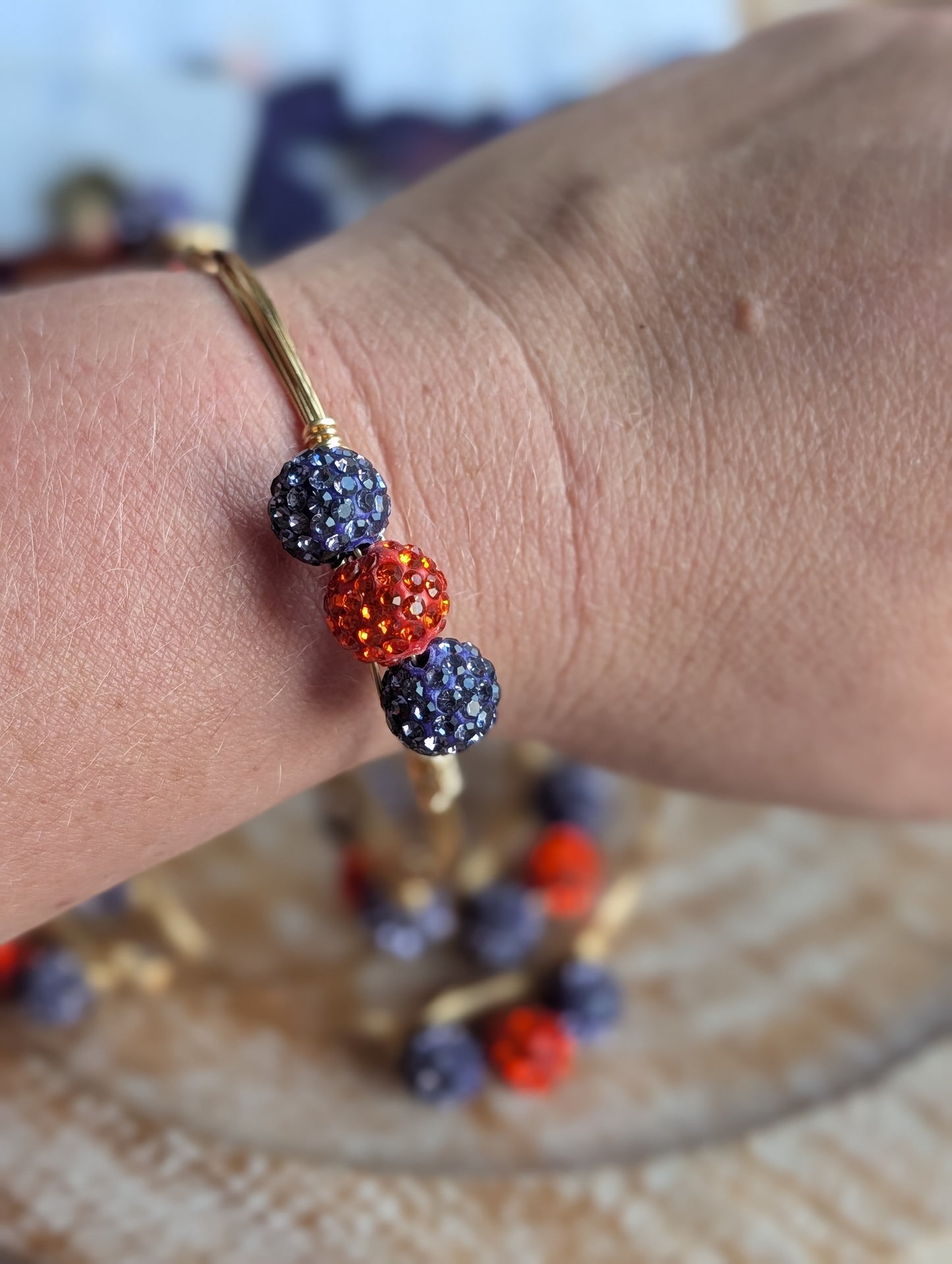 Purple and Orange Bangle Bracelets