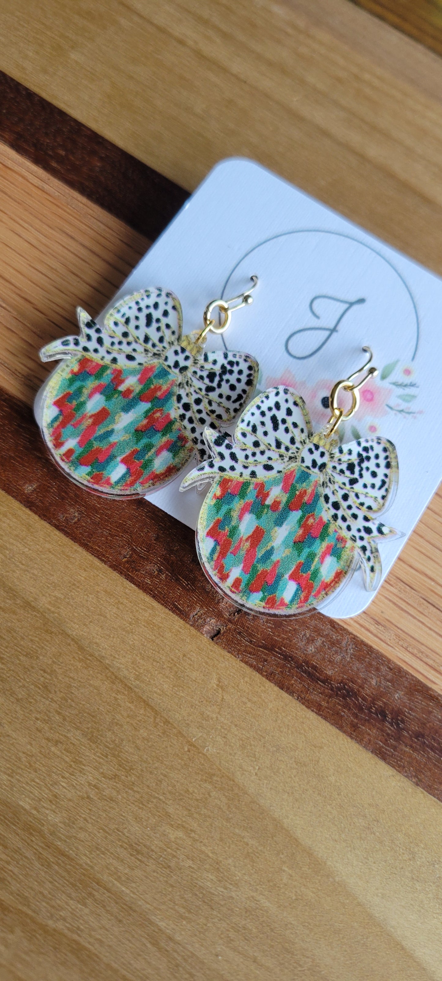 Christmas Painted Ornament Earrings