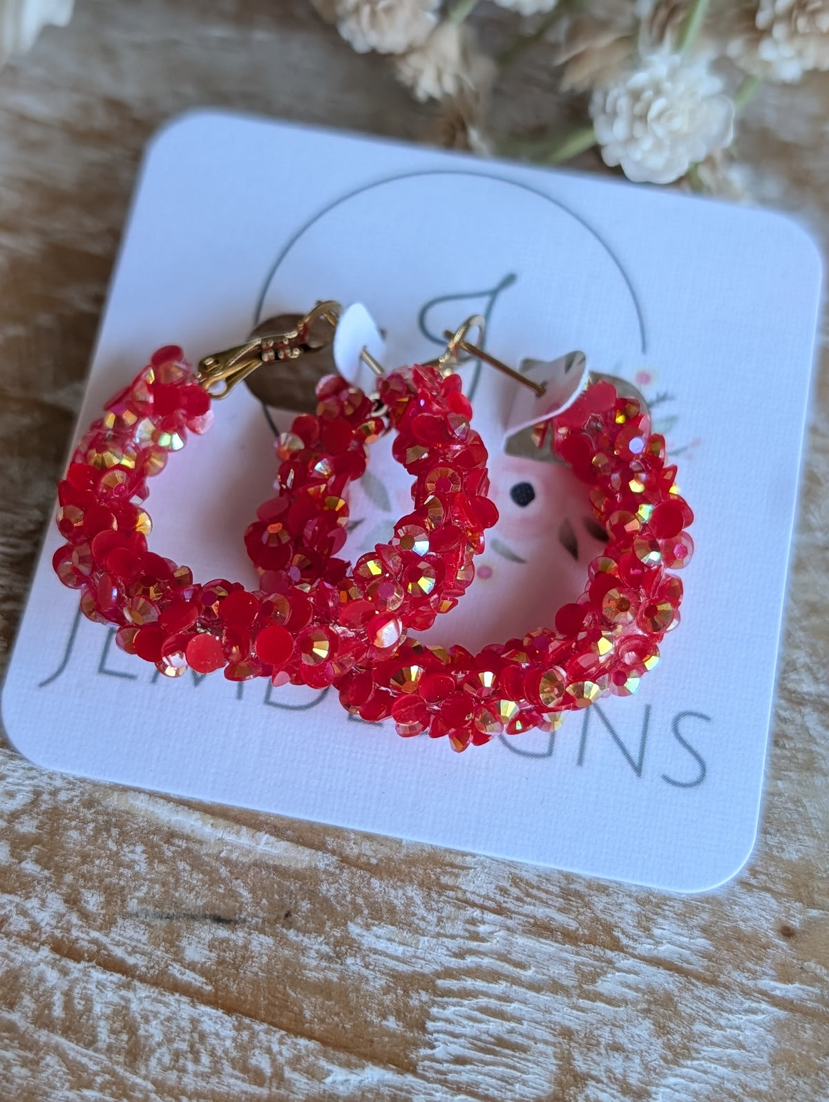 Holiday Cheer Glitter Hoop Earrings