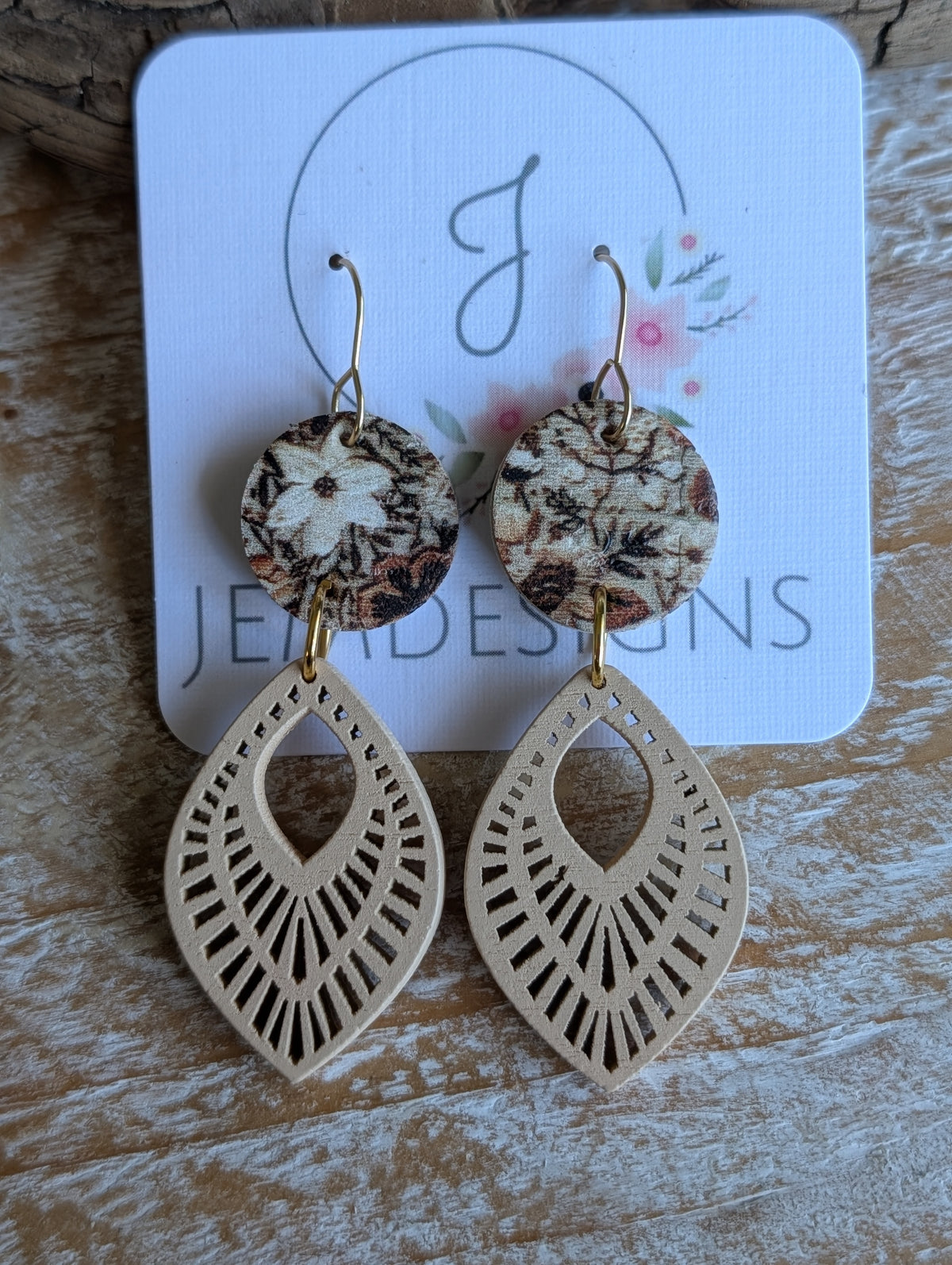 Cork and Wood Earrings