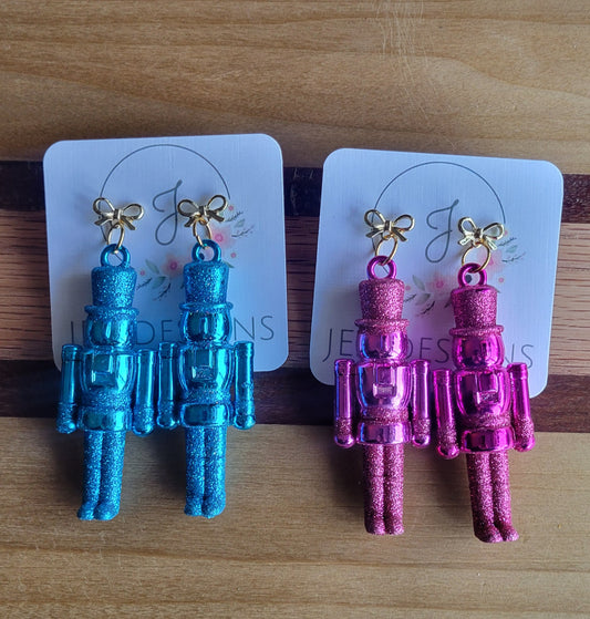 Bow Top Nutcracker Earrings