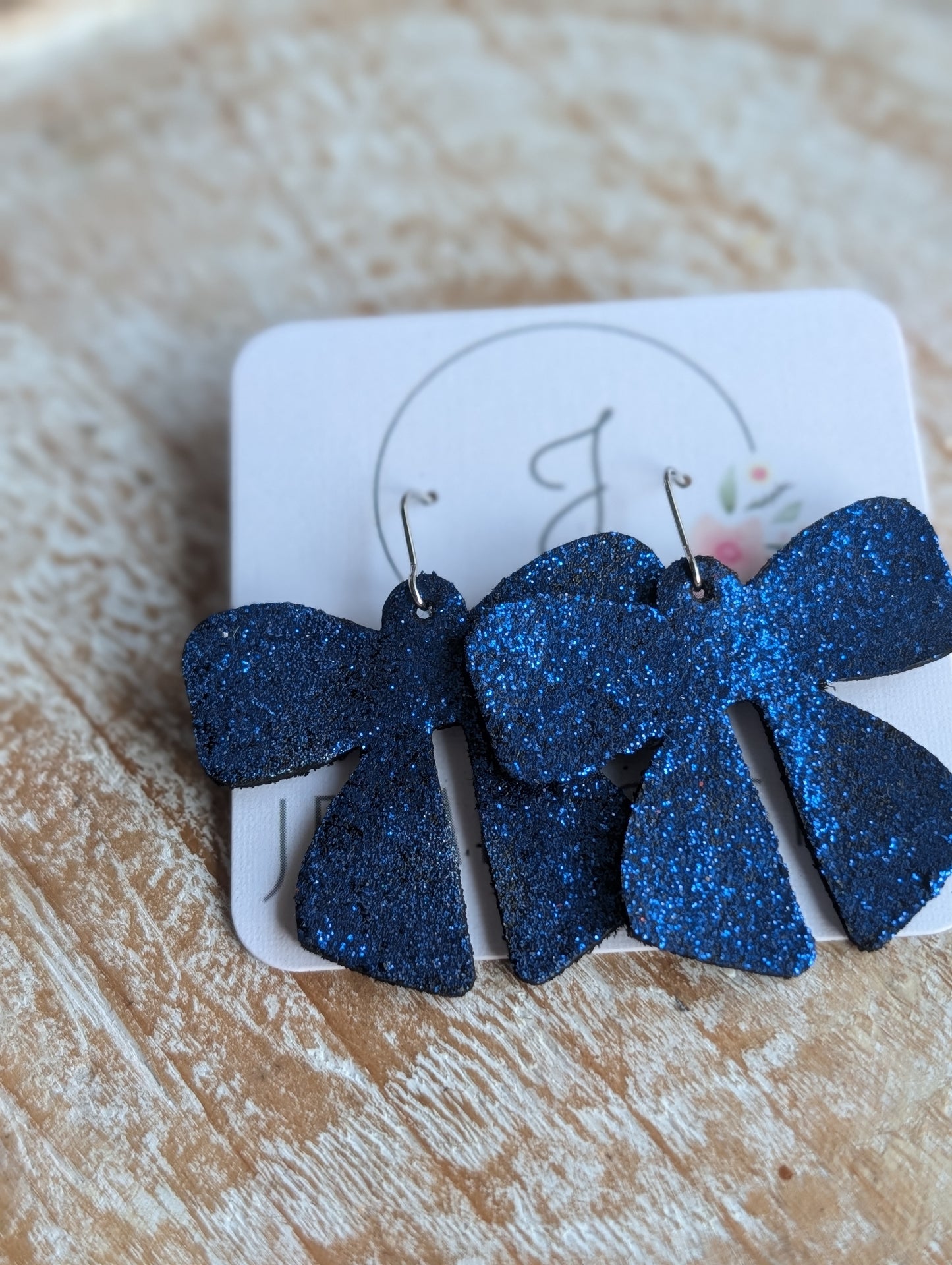 Royal Blue Bow Earrings
