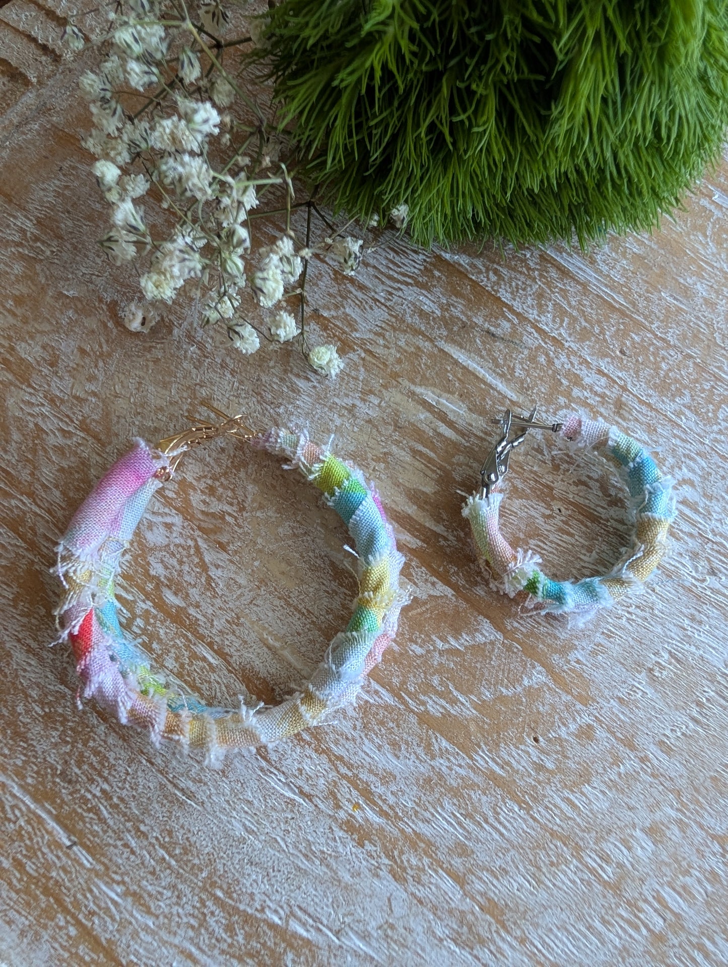 Rainbow sherbet Hoop Earrings