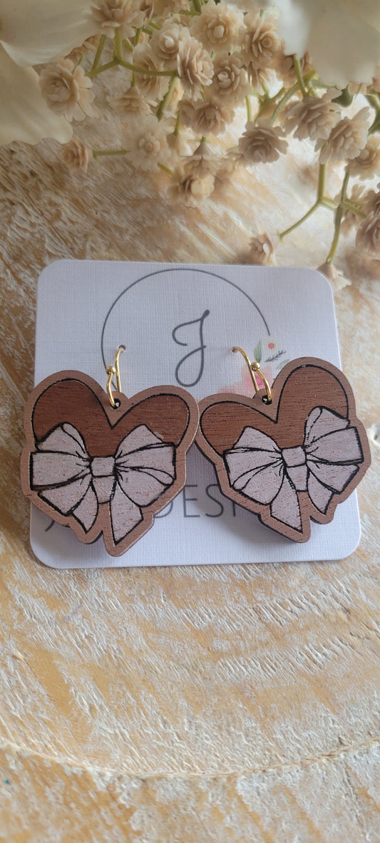 Wood Bow Earrings