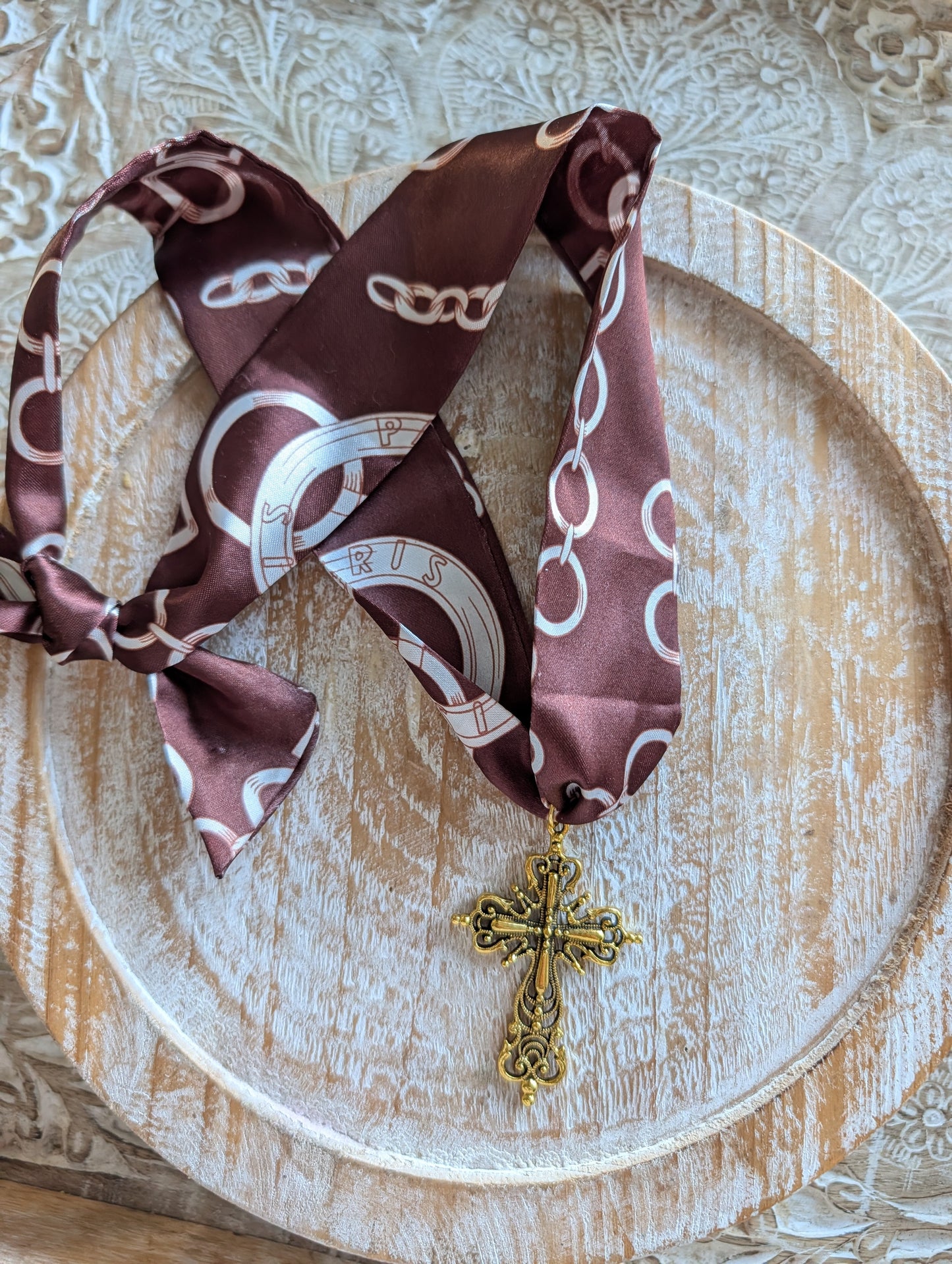 Cross Scarf Necklace
