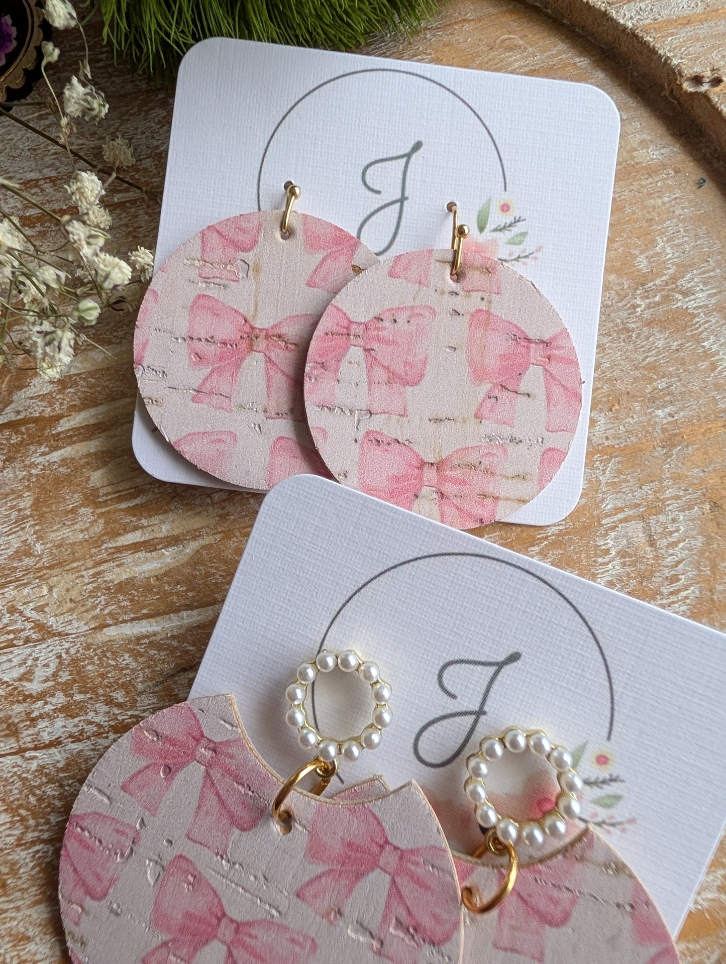 Pink Bow Earrings