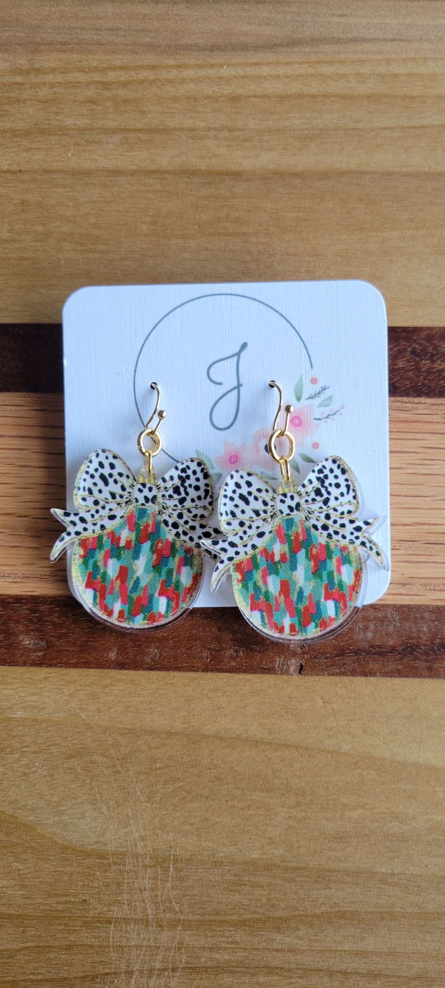 Christmas Painted Ornament Earrings