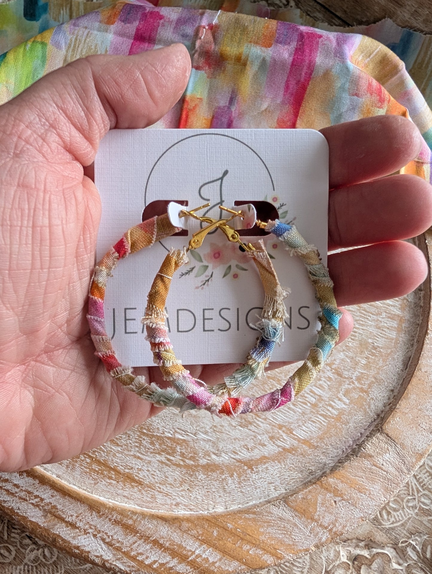 Rainbow sherbet Hoop Earrings