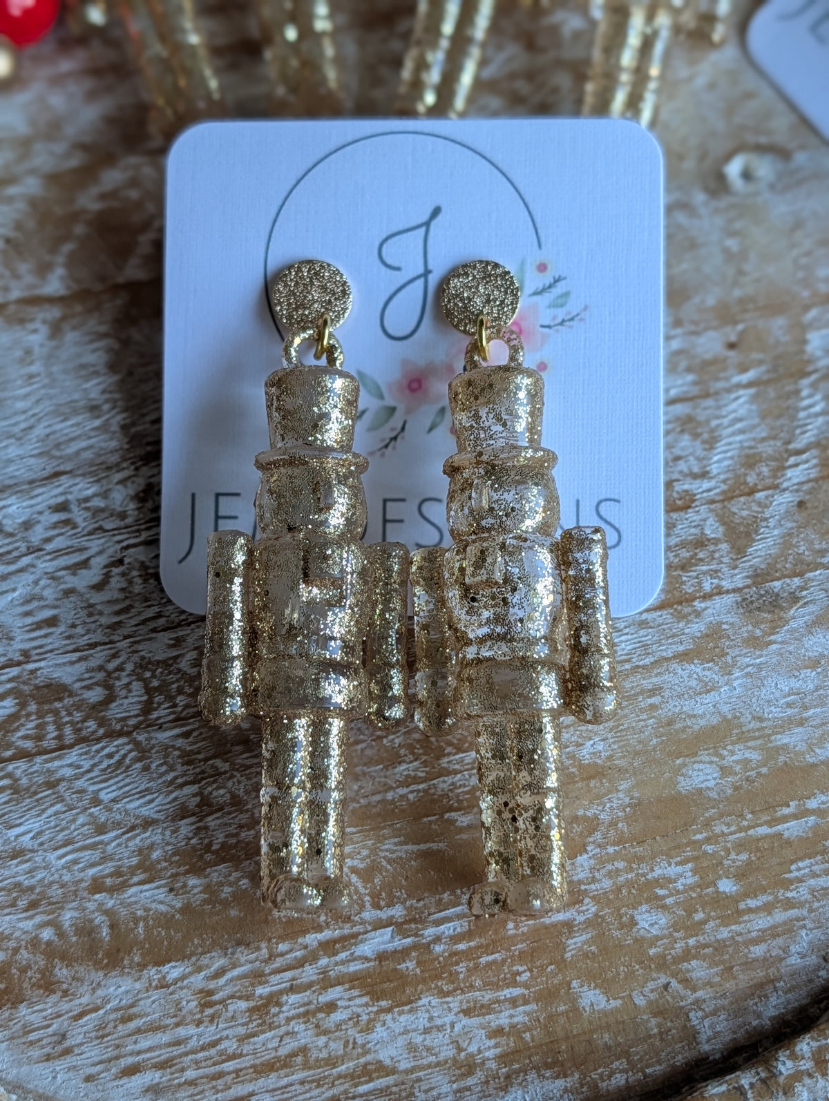 Gold Icy Nutcracker Earrings