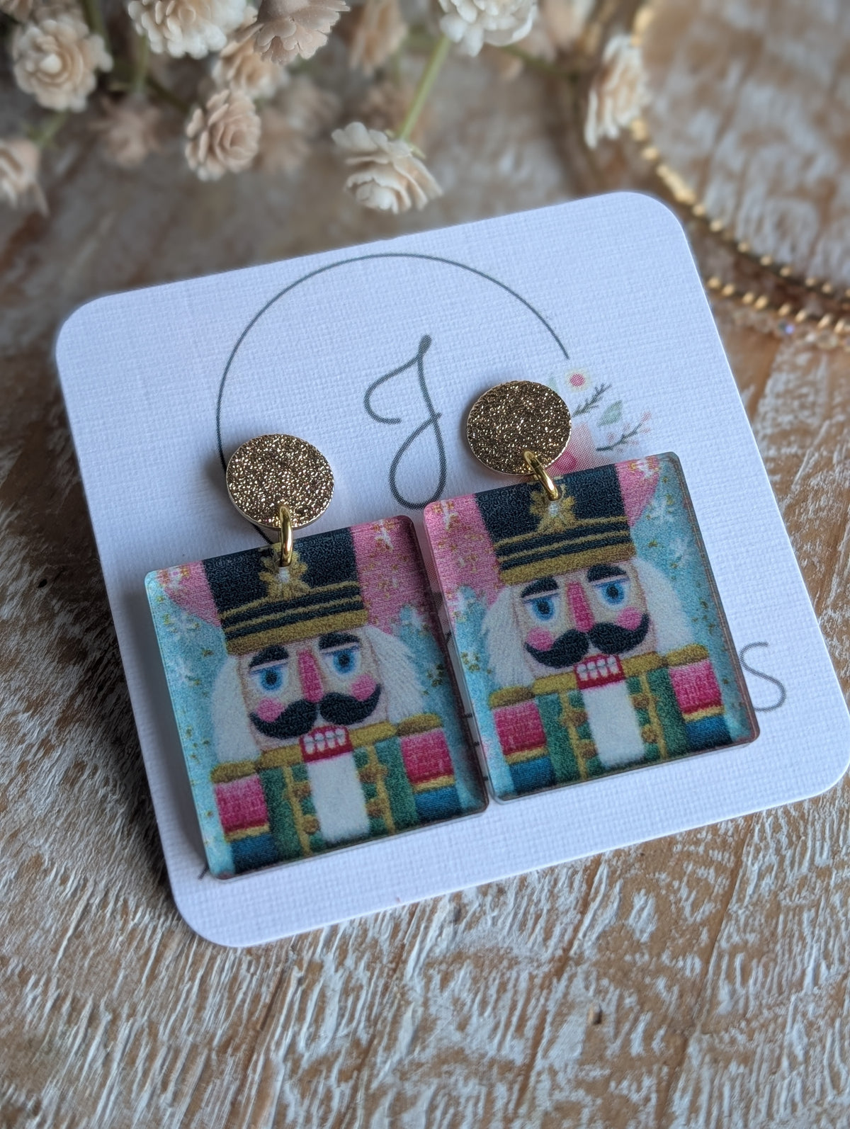 Nutcracker Yarn Acrylic Earrings