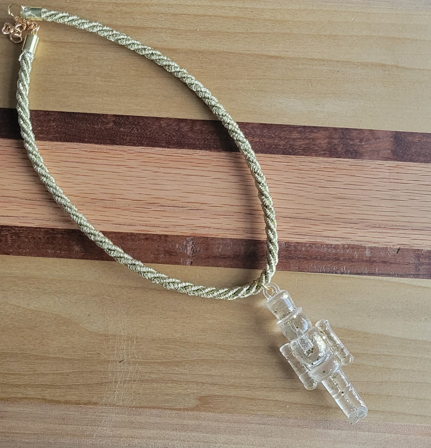 Gold Icy Nutcracker Necklace and Earrings