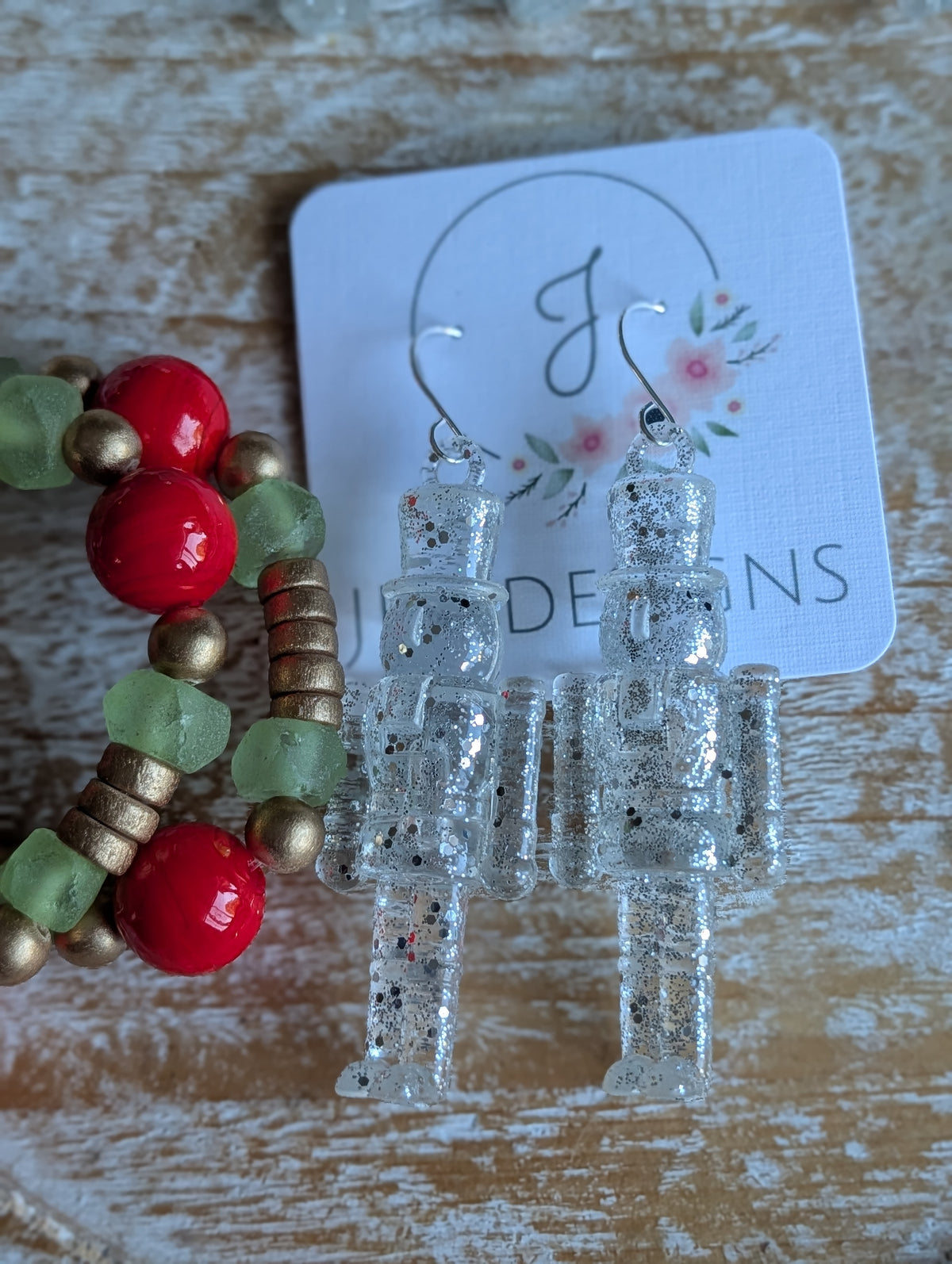 Silver Ice Nutcracker Earrings