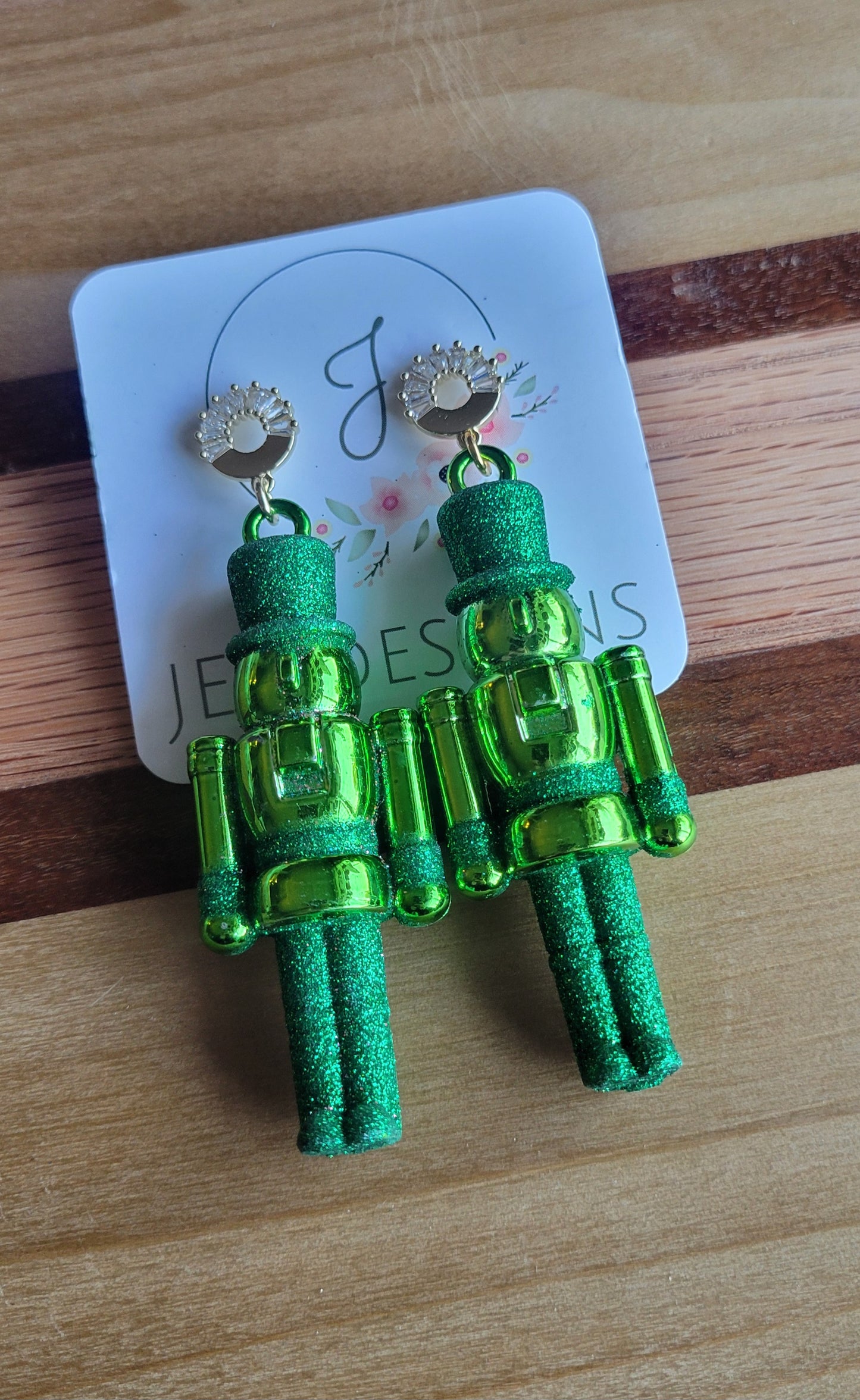 Green Nutcracker Earrings