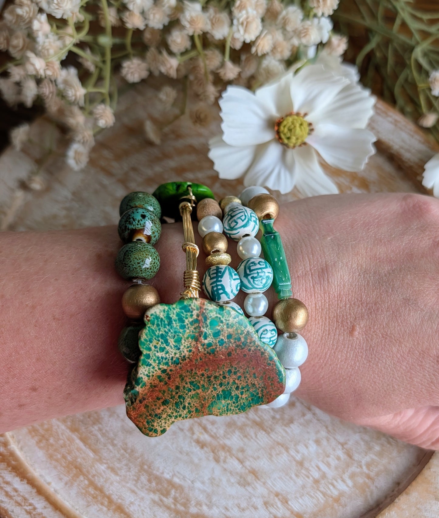 The Moss & Porcelain Bracelets